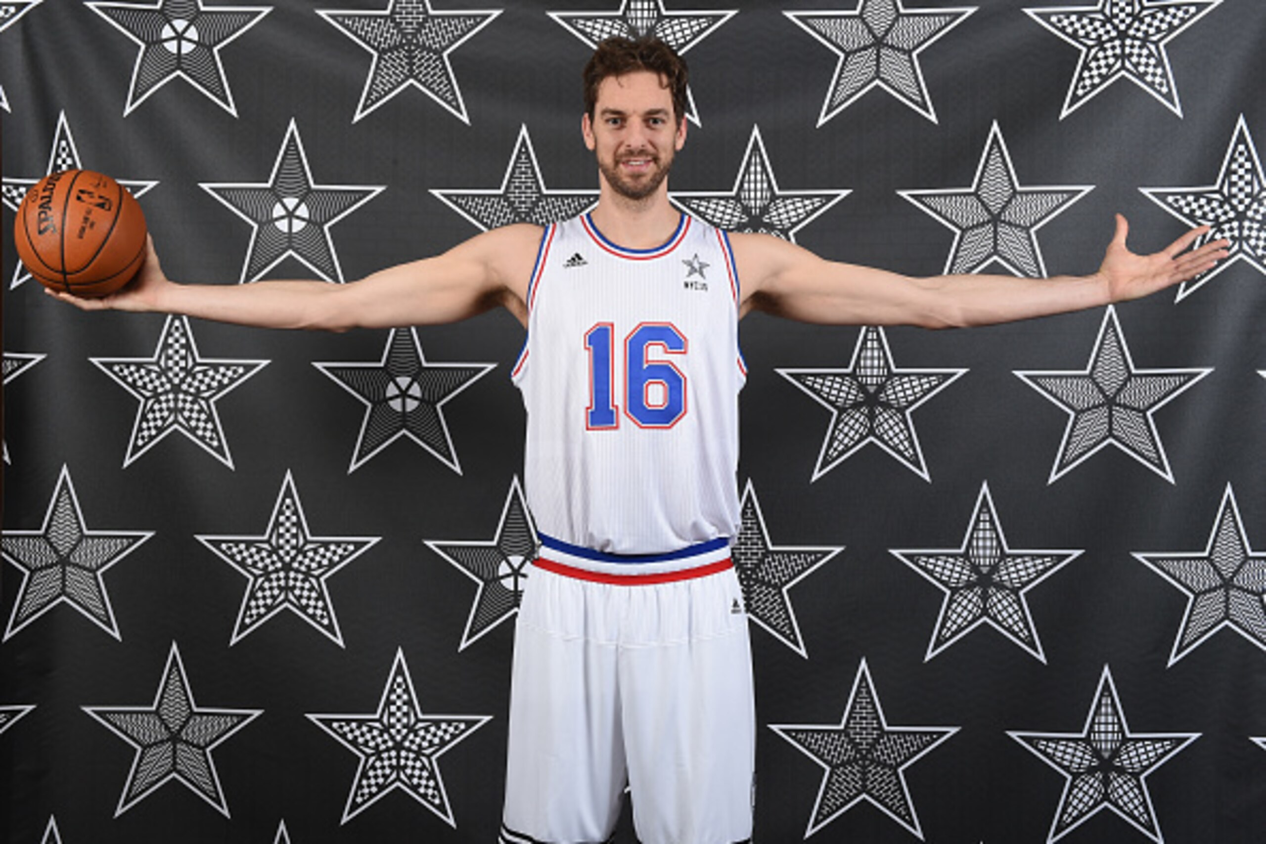 BOSTON, MA - JANUARY 22:  Pau Gasol #16 of the Chicago Bulls poses for an All Star Starter photo on January 22, 2015 at the Ritz Carlton in Boston, Massachusetts. NOTE TO USER: User expressly acknowledges and agrees that, by downloading and or using this 