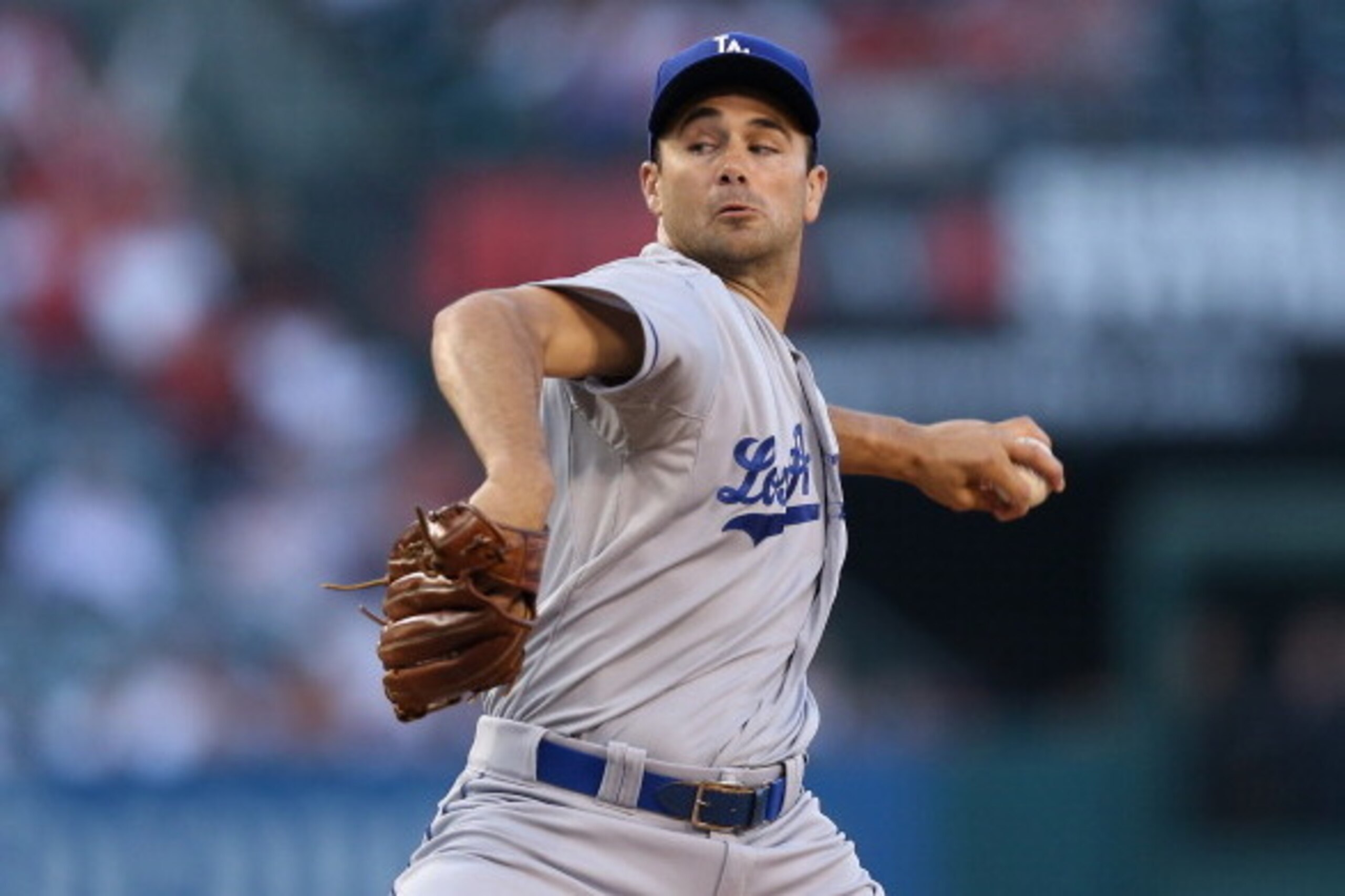ANAHEIM, CA - MAY 30:  Ted Lilly #29 of the Los Angeles Dodgers pitches against the Los Angeles Angels of Anaheim at Angel Stadium of Anaheim on May 30, 2013 in Anaheim, California.  (Photo by Jeff Gross/Getty Images)