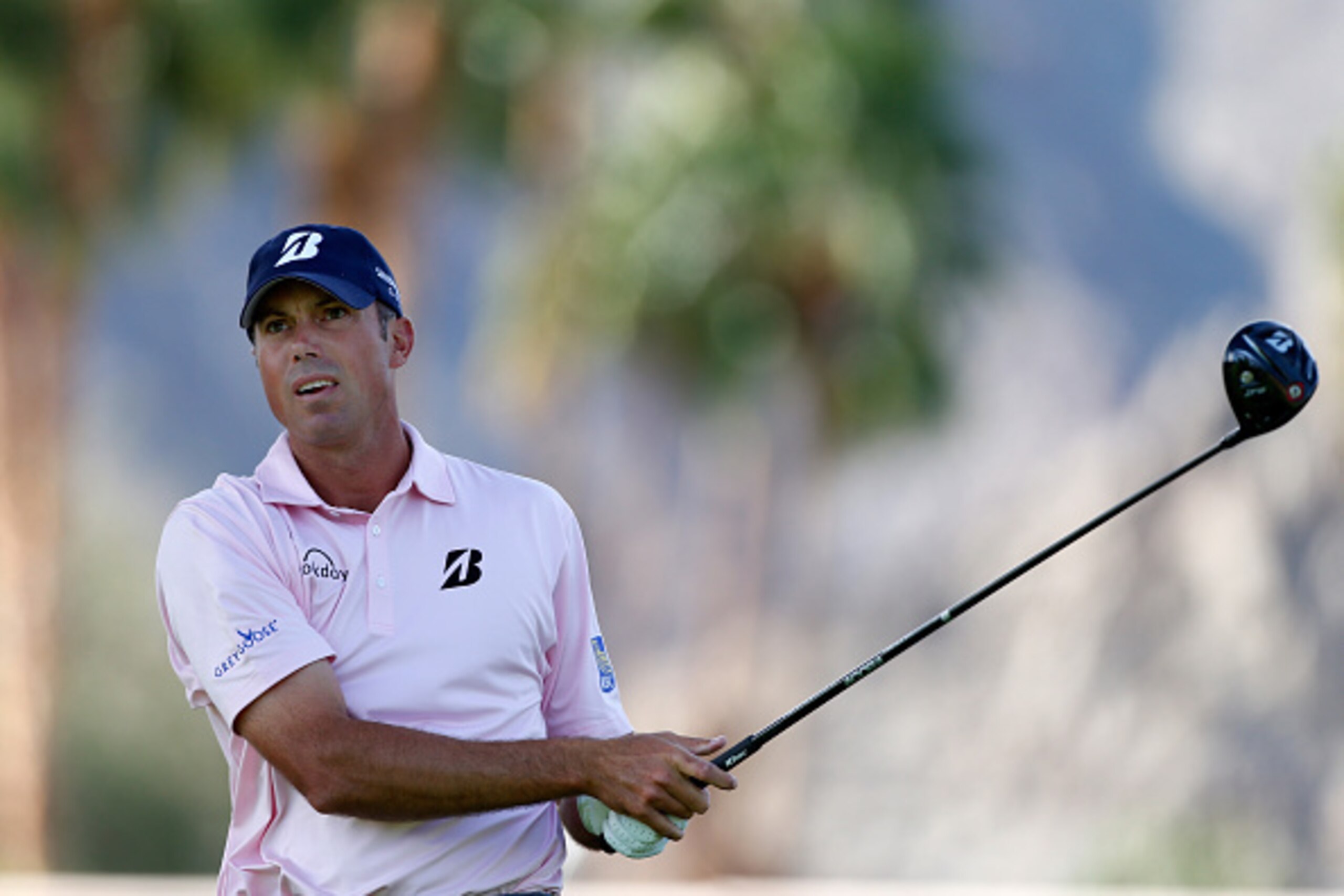 LA QUINTA, CA - JANUARY 22: Matt Kuchar of the U.S. tees off on the 11th hole during round one of the Humana Challenge in partnership with The Clinton Foundation at the La Quinta Country Club on January 22, 2015 in La Quinta, California. (Photo by Todd Wa