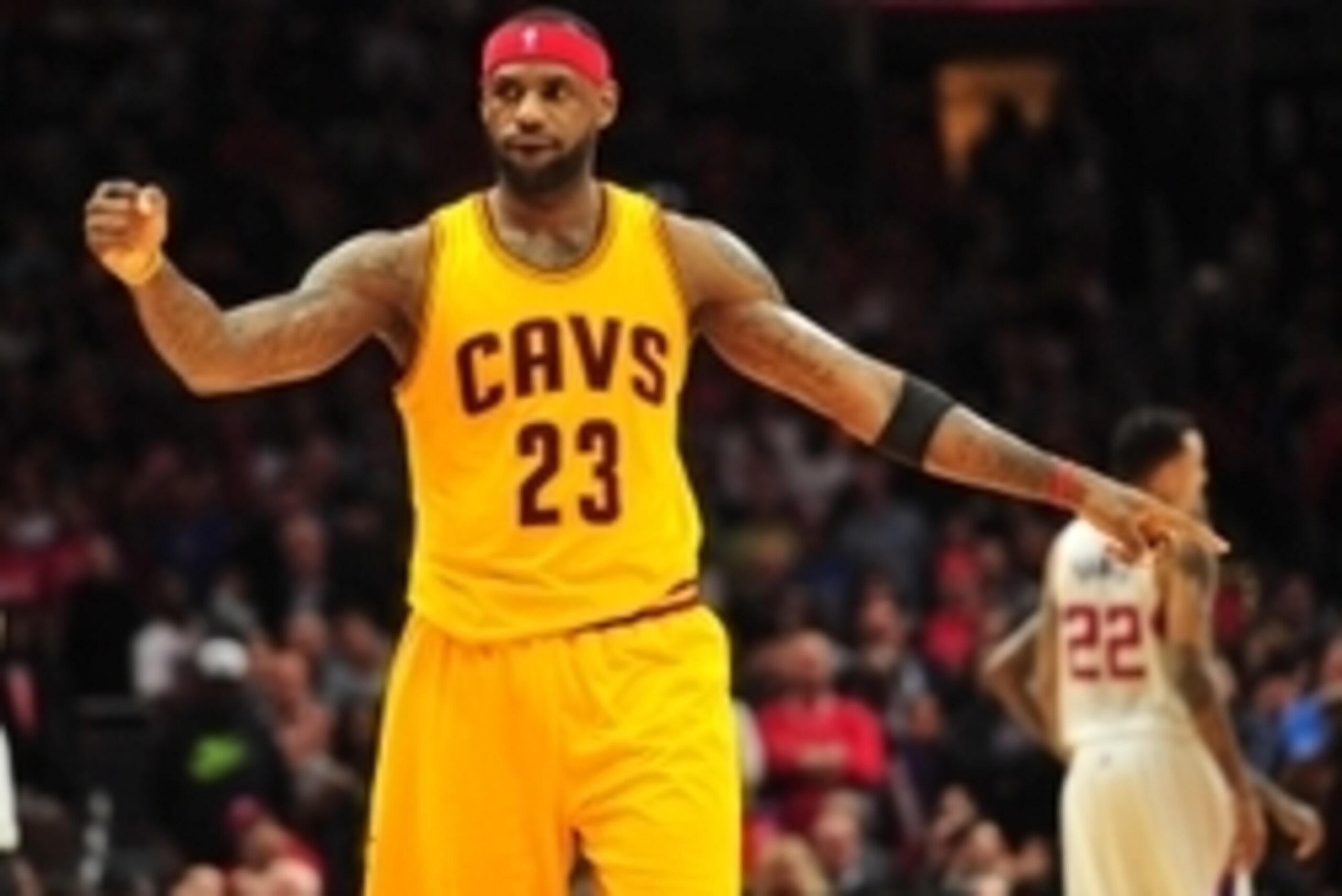 January 16, 2015; Los Angeles, CA, USA; Cleveland Cavaliers forward LeBron James (23) reacts during the 126-121 victory against the Los Angeles Clippers in the second half at Staples Center. Mandatory Credit: Gary A. Vasquez-USA TODAY Sports