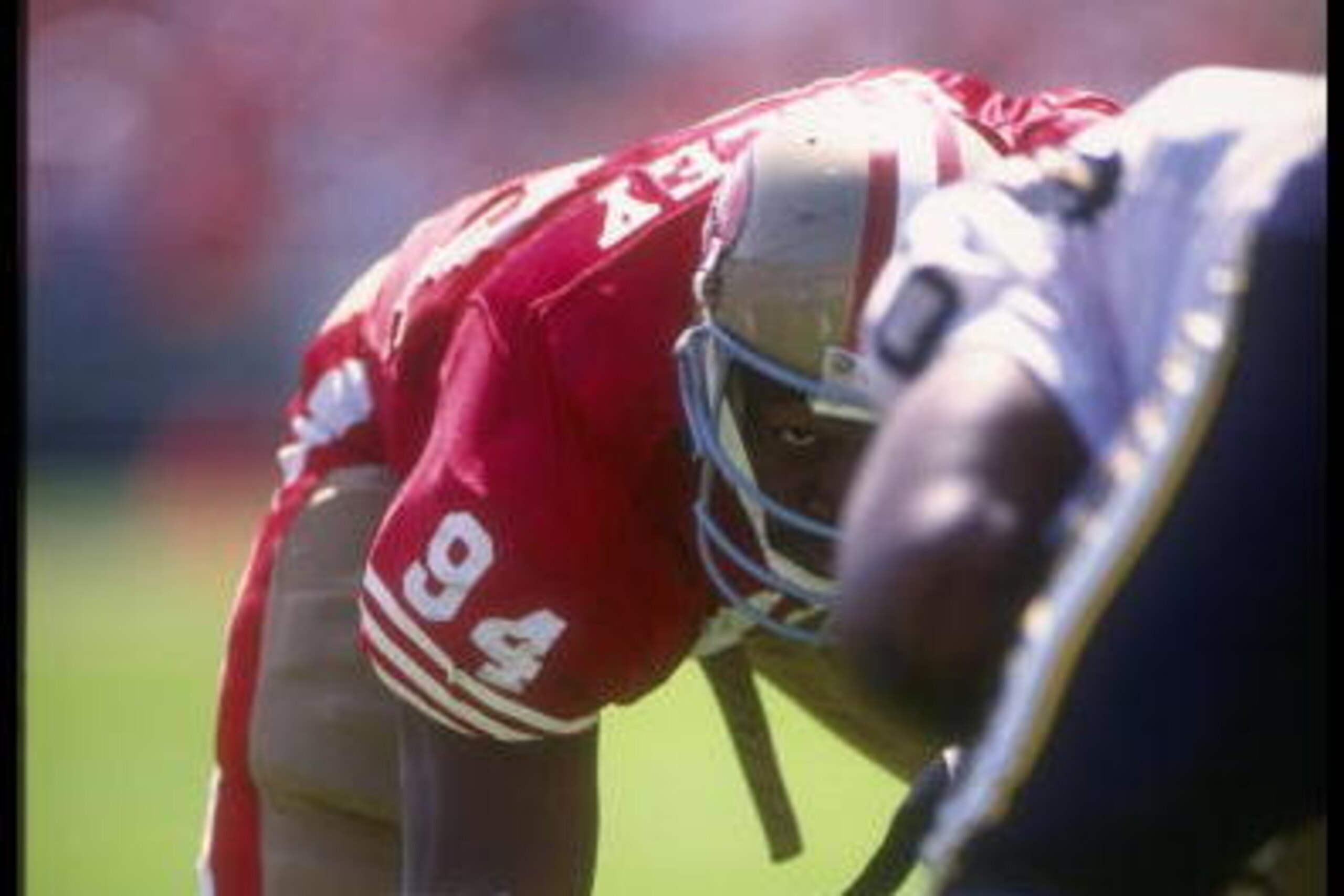 8 Sep 1991:  Defensive lineman Charles Haley of the San Francisco 49ers looks on during a game against the San Diego Chargers at Candlestick Park in San Francisco, California.  The 49ers won the game, 34-14. Mandatory Credit: Otto Greule  /Allsport