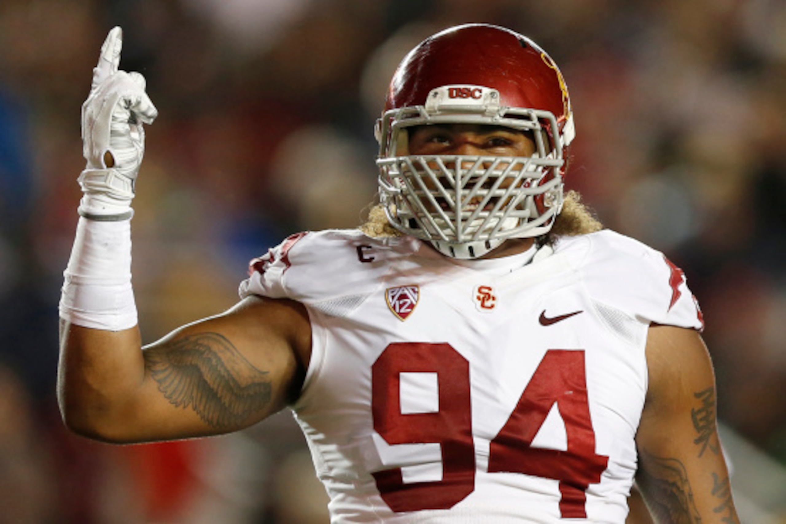 CHESTNUT HILL, MA - SEPTEMBER 13: Defensive end Leonard Williams #94 of the USC Trojans during the first half against the Boston College Eagles at Alumni Stadium on September 13, 2014 in Chestnut Hill, Massachusetts. (Photo by Winslow Townson/Getty Image CHESTNUT HILL, MA - SEPTEMBER 13: Defensive end Leonard Williams #94 of the USC Trojans during the first half against the Boston College Eagles at Alumni Stadium on September 13, 2014 in Chestnut Hill, Massachusetts. (Photo by Winslow Townson/Getty Image