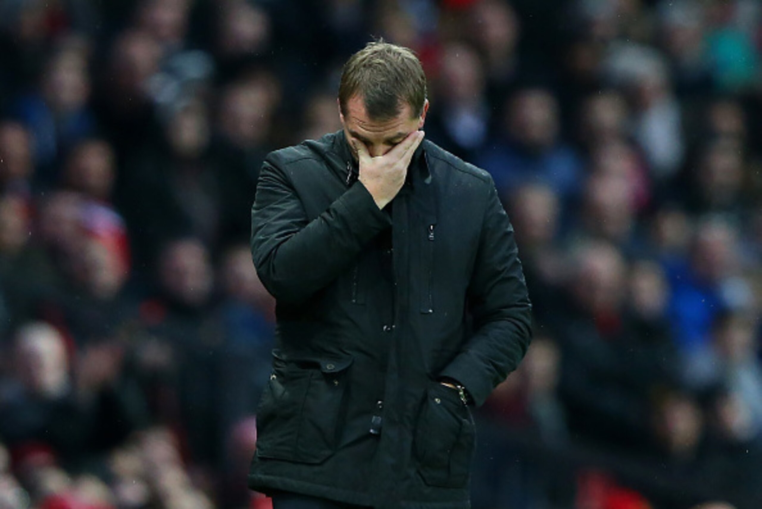 MANCHESTER, ENGLAND - DECEMBER 14:  Liverpool Manager Brendan Rodgers reacts during the Barclays Premier League match between Manchester United and Liverpool at Old Trafford on December 14, 2014 in Manchester, England.  (Photo by Alex Livesey/Getty Images