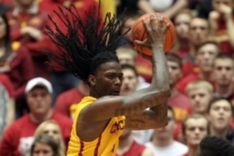 Jan 20, 2015; Ames, IA, USA; Iowa State Cyclones forward Jameel McKay (1) grabs a rebound against the Kansas State Wildcats at James H. Hilton Coliseum. Mandatory Credit: Reese Strickland-USA TODAY Sports