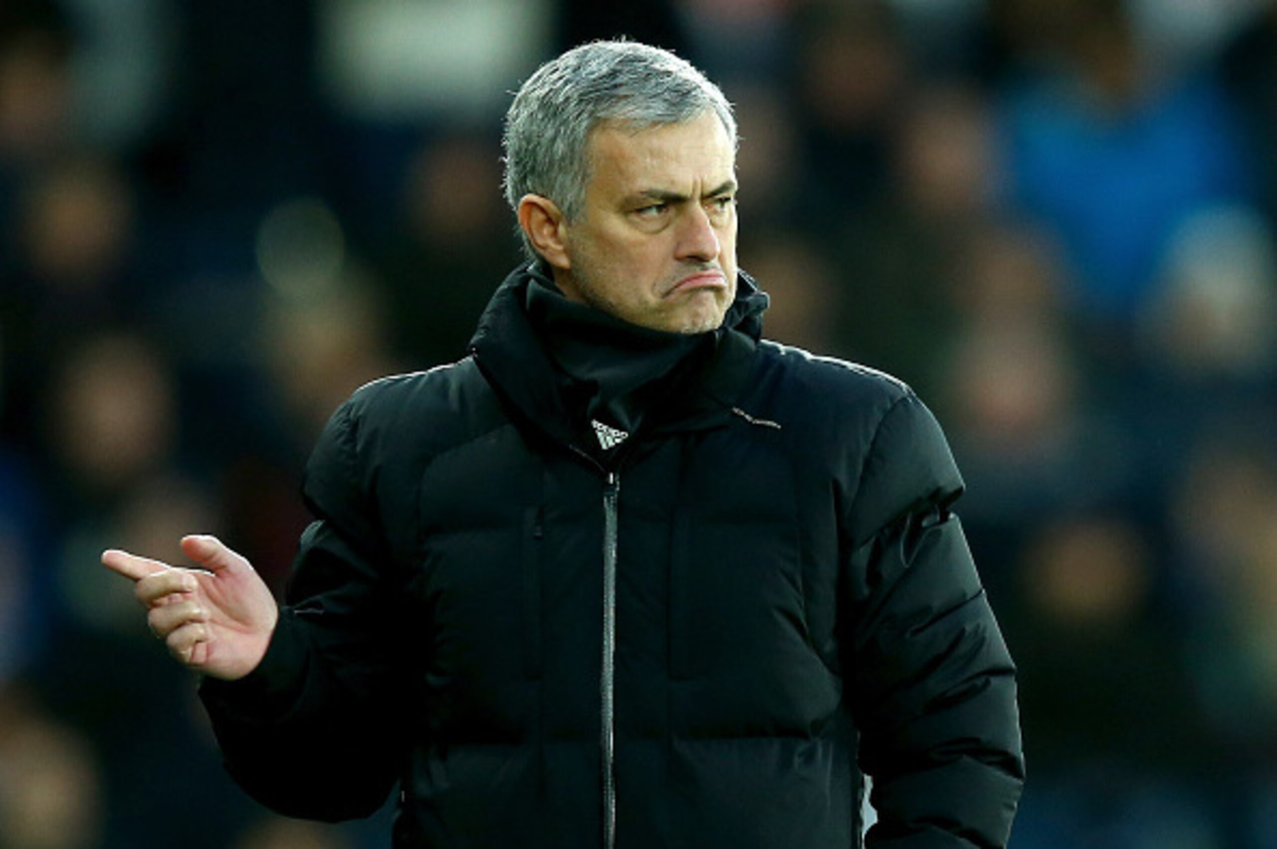 SWANSEA, WALES - JANUARY 17:  Jose Mourinho the Chelsea Manager gestures during the Barclays Premier League match between Swansea City and Chelsea at the Liberty Stadium on January 17, 2015 in Swansea, Wales.  (Photo by Richard Heathcote/Getty Images)