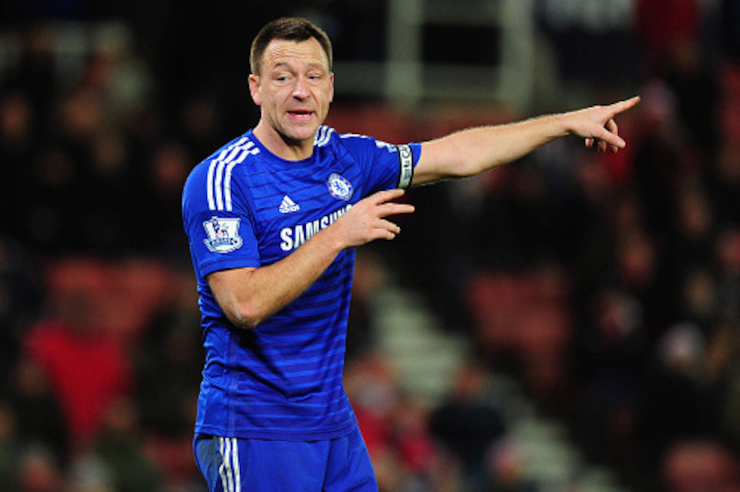 STOKE ON TRENT, ENGLAND - DECEMBER 22:  Chelsea player John Terry in action during the Barclays Premier League match between Stoke City and Chelsea at Britannia Stadium on December 22, 2014 in Stoke on Trent, England.  (Photo by Stu Forster/Getty Images)