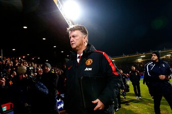 CAMBRIDGE, ENGLAND - JANUARY 23:  Louis van Gaal, manager of Manchester United walks out for the FA Cup Fourth Round match between Cambridge United and Manchester United at The R Costings Abbey Stadium on January 23, 2015 in Cambridge, England.  (Photo by