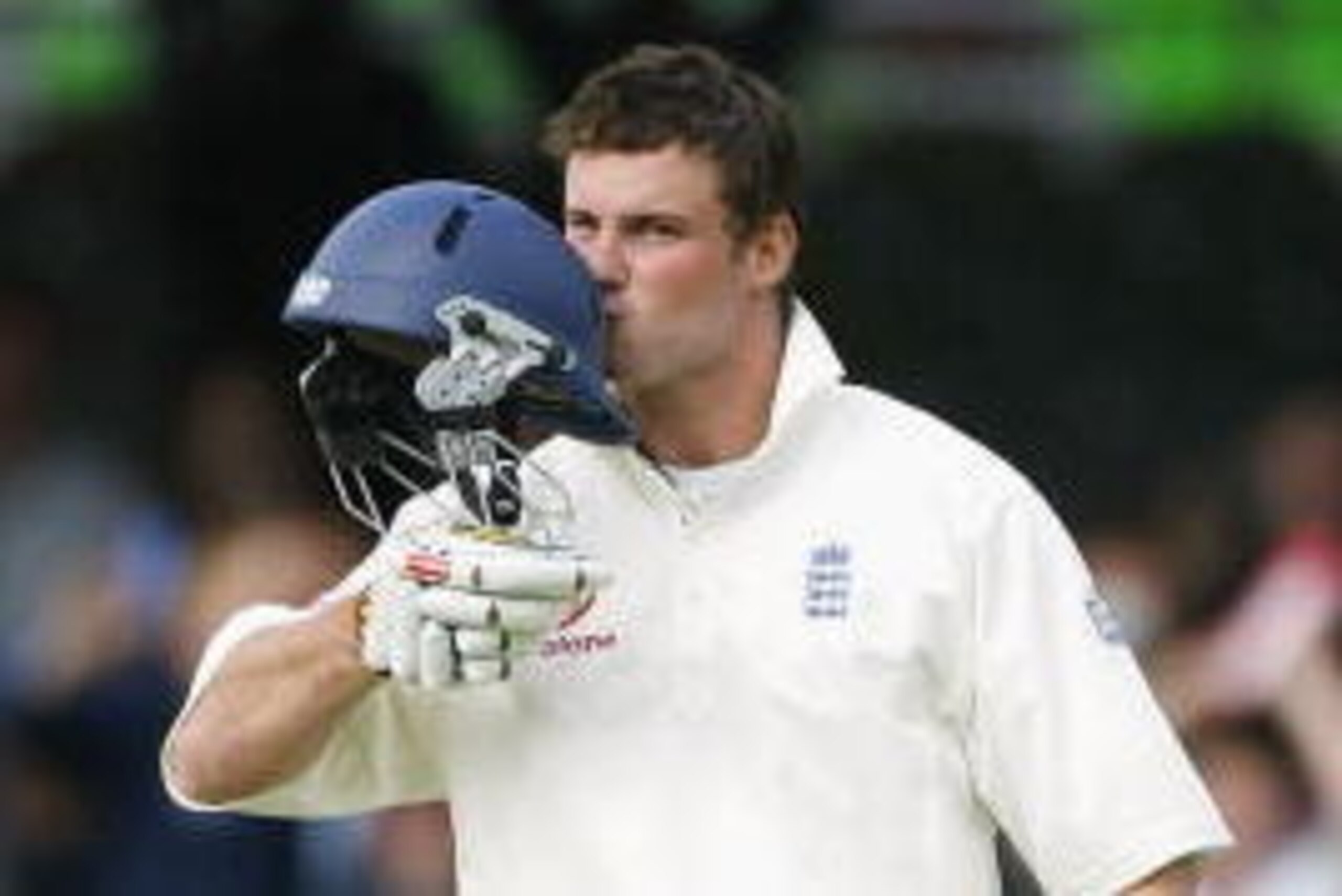 LONDON - MAY 21:  Andrew Strauss of England celebrates making a century during the second day of the first npower test match between England and New Zealand at Lord's Cricket Ground on May 21, 2004 in London.  (Photo by Tom Shaw/Getty Images)