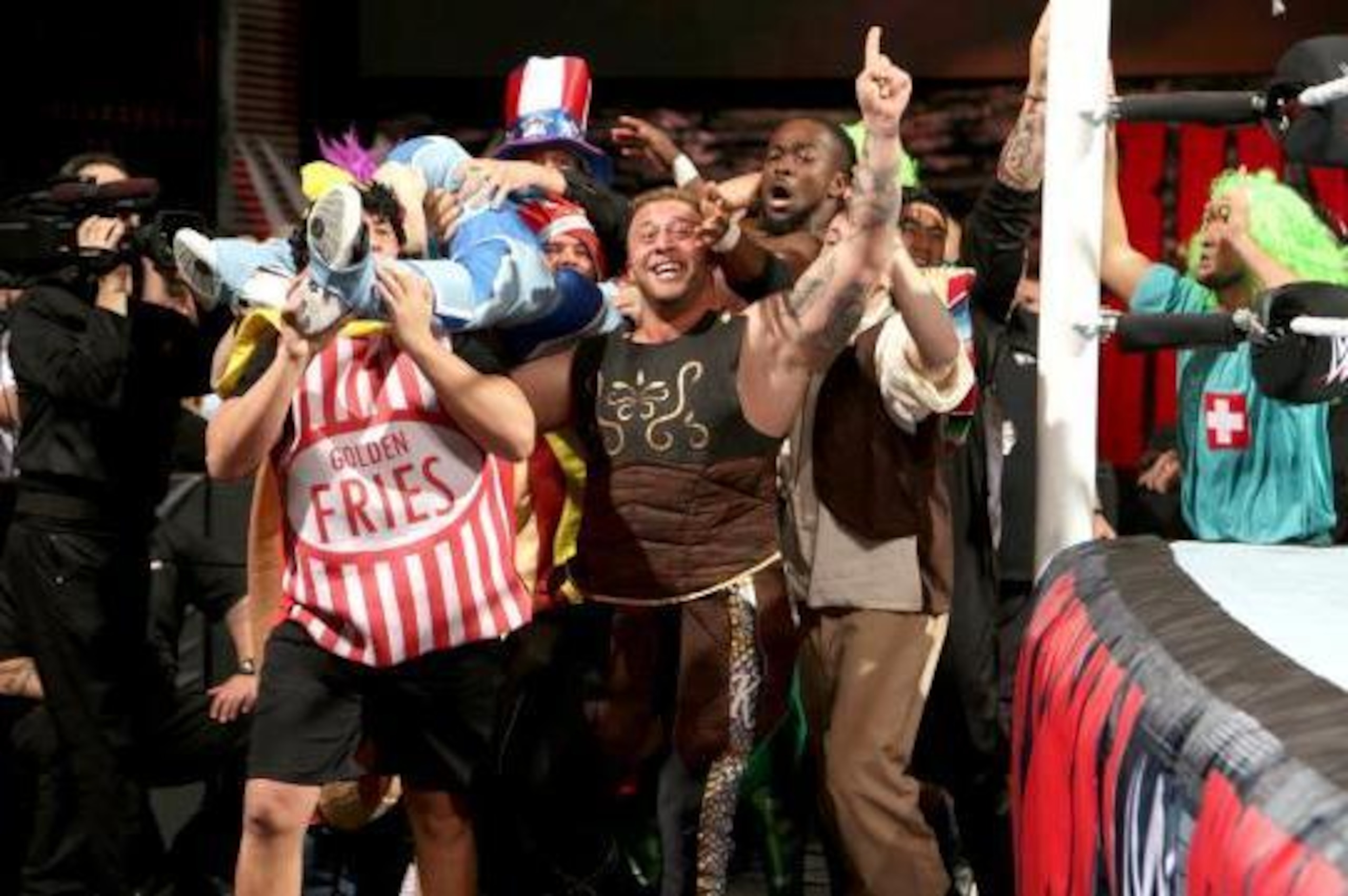 The Rosebuds catch Kofi Kingston.