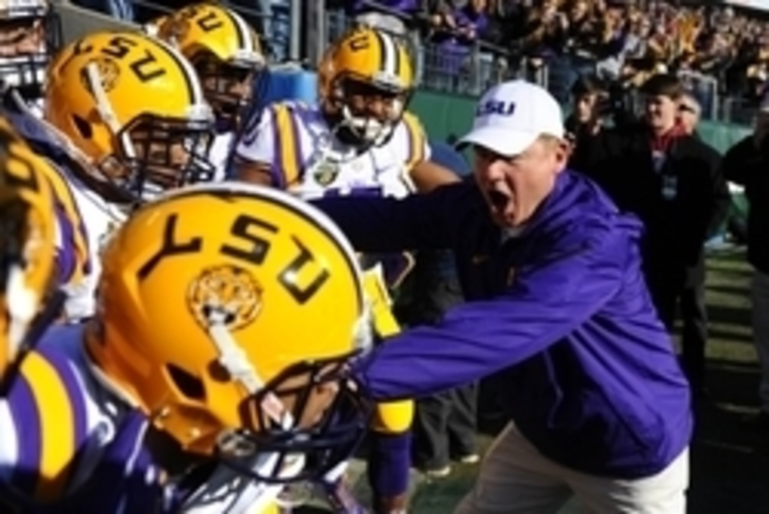 Dec 30, 2014; Nashville, TN, USA; LSU Tigers head coach Les Miles prior to the game against the Notre Dame Fighting Irish in the Music City Bowl at LP Field. Mandatory Credit: Christopher Hanewinckel-USA TODAY Sports