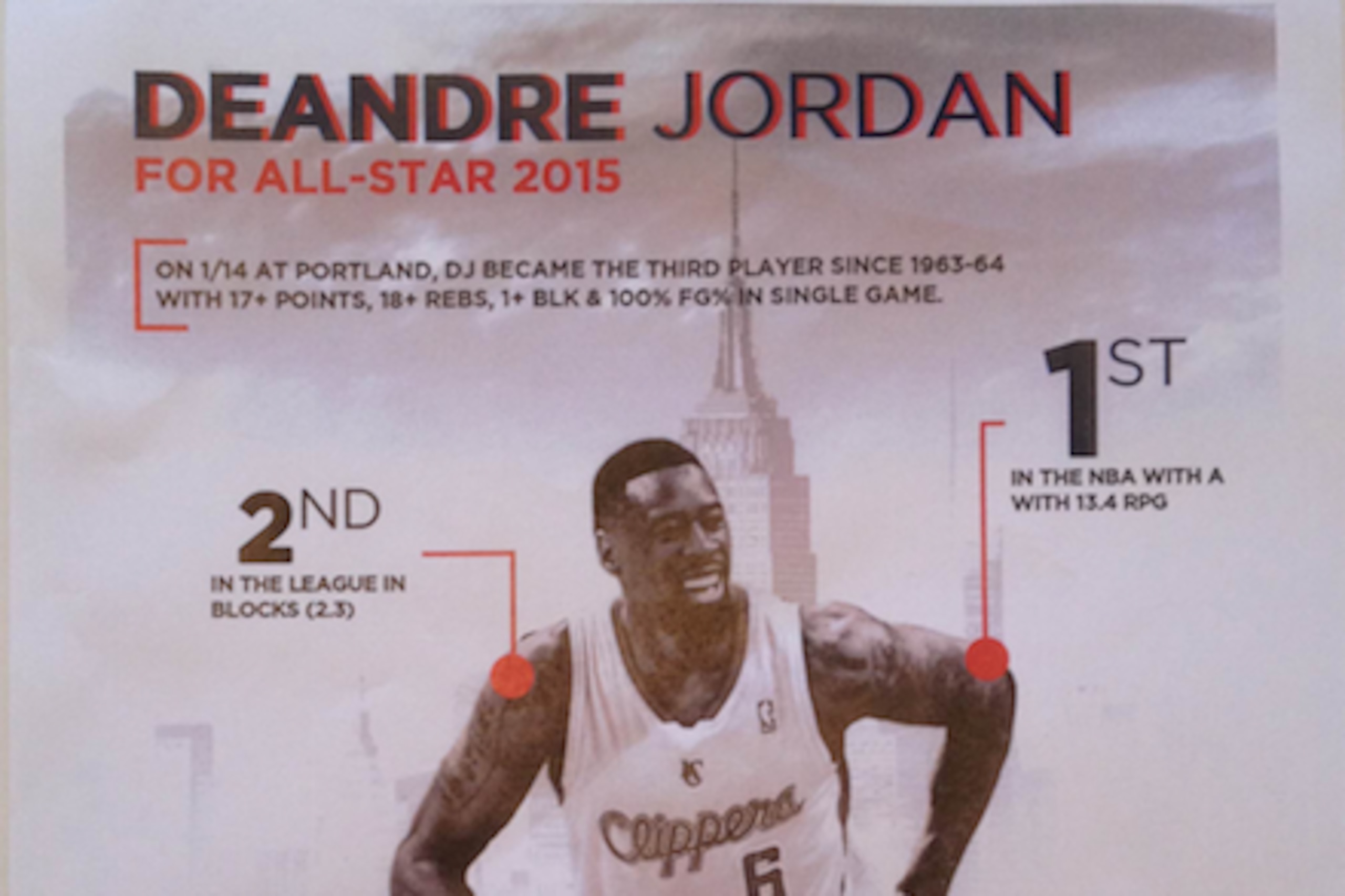 The Clippers' All-Star flier for DeAndre Jordan