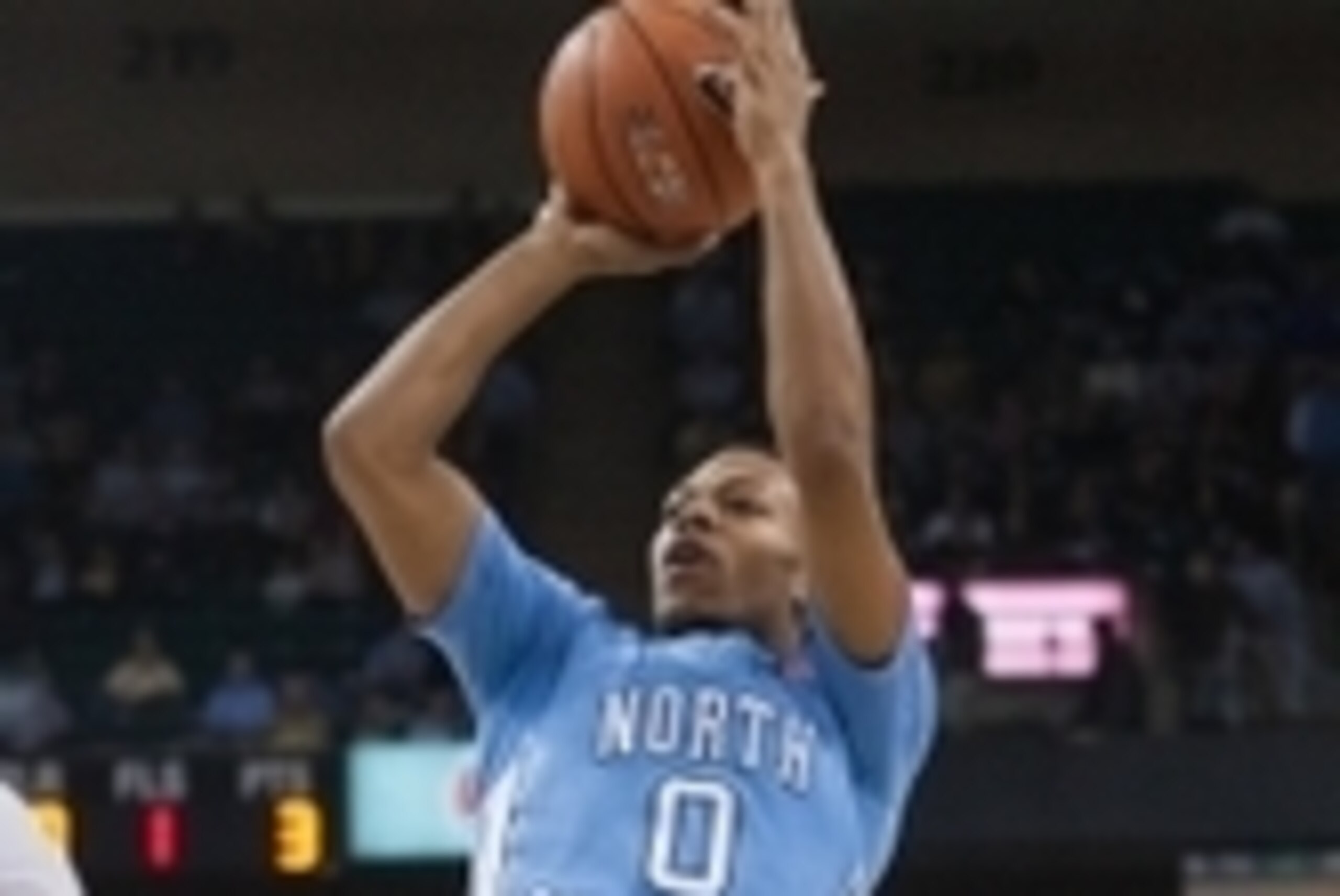 Jan 21, 2015; Winston-Salem, NC, USA; North Carolina Tar Heels guard Nate Britt (0) shoots the ball during the second half against the Wake Forest Demon Deacons at Lawrence Joel Veterans Memorial Coliseum. North Carolina defeated Wake Forest 87-71. Mandat
