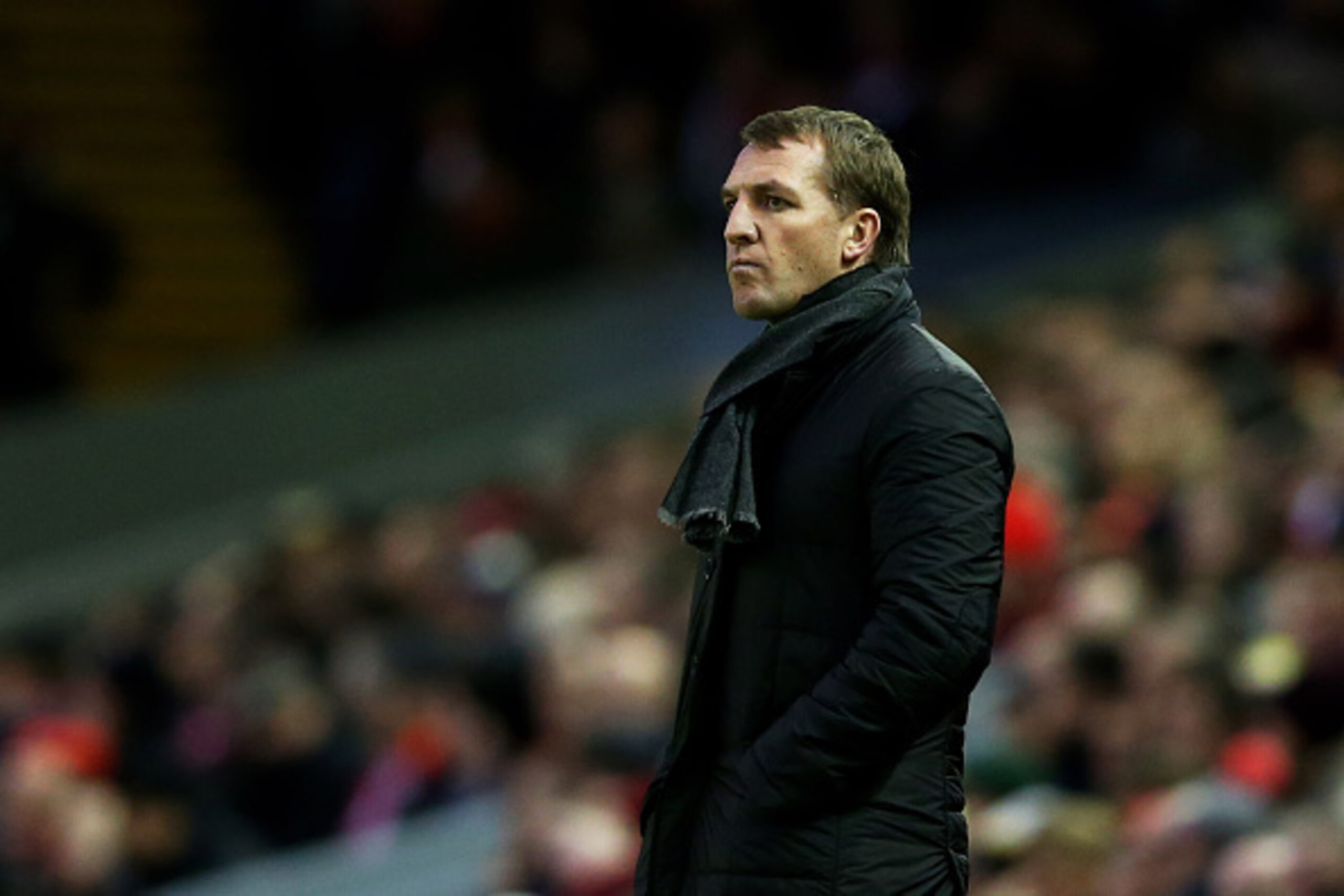 LIVERPOOL, ENGLAND - JANUARY 01:  Brendan Rodgers the manager of Liverpool looks on during the Barclays Premier League match between Liverpool and Leicester City at Anfield on January 1, 2015 in Liverpool, England.  (Photo by Clive Brunskill/Getty Images)