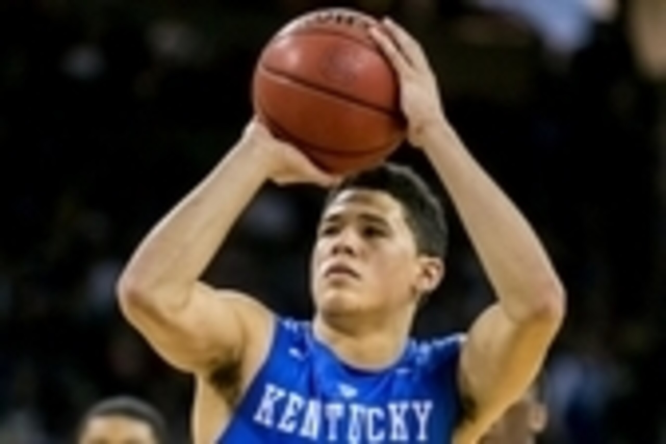 Jan 24, 2015; Columbia, SC, USA; Kentucky Wildcats guard Devin Booker (1) shoots a free throw against the South Carolina Gamecocks in the second half at Colonial Life Arena. Mandatory Credit: Jeff Blake-USA TODAY Sports