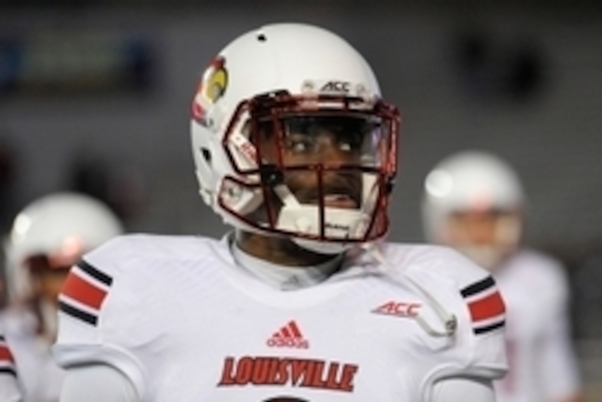Nov 8, 2014; Boston, MA, USA; Louisville Cardinals wide receiver DeVante Parker (9) before the game against the Boston College Eagles at Alumni Stadium. Mandatory Credit: Bob DeChiara-USA TODAY Sports