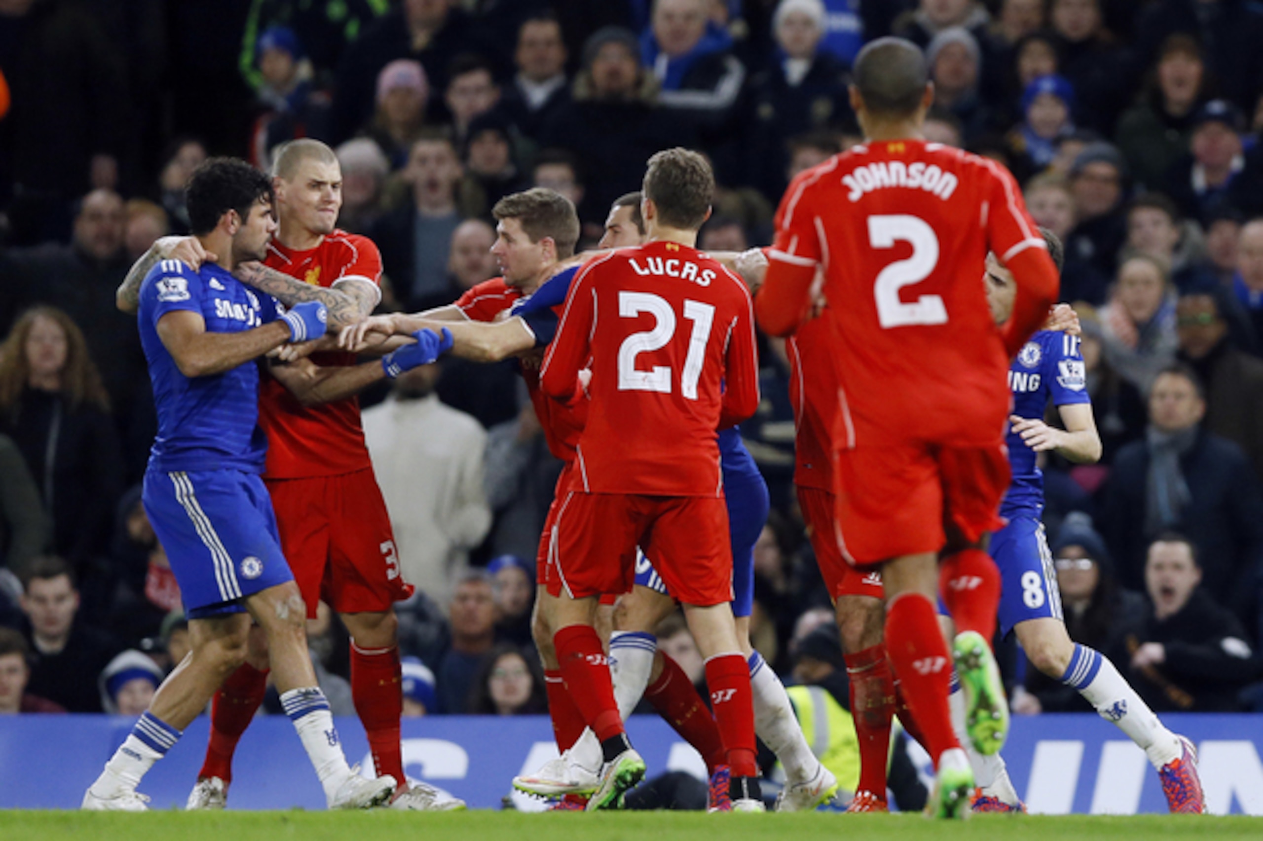 Costa will miss this one after his antics against Liverpool.