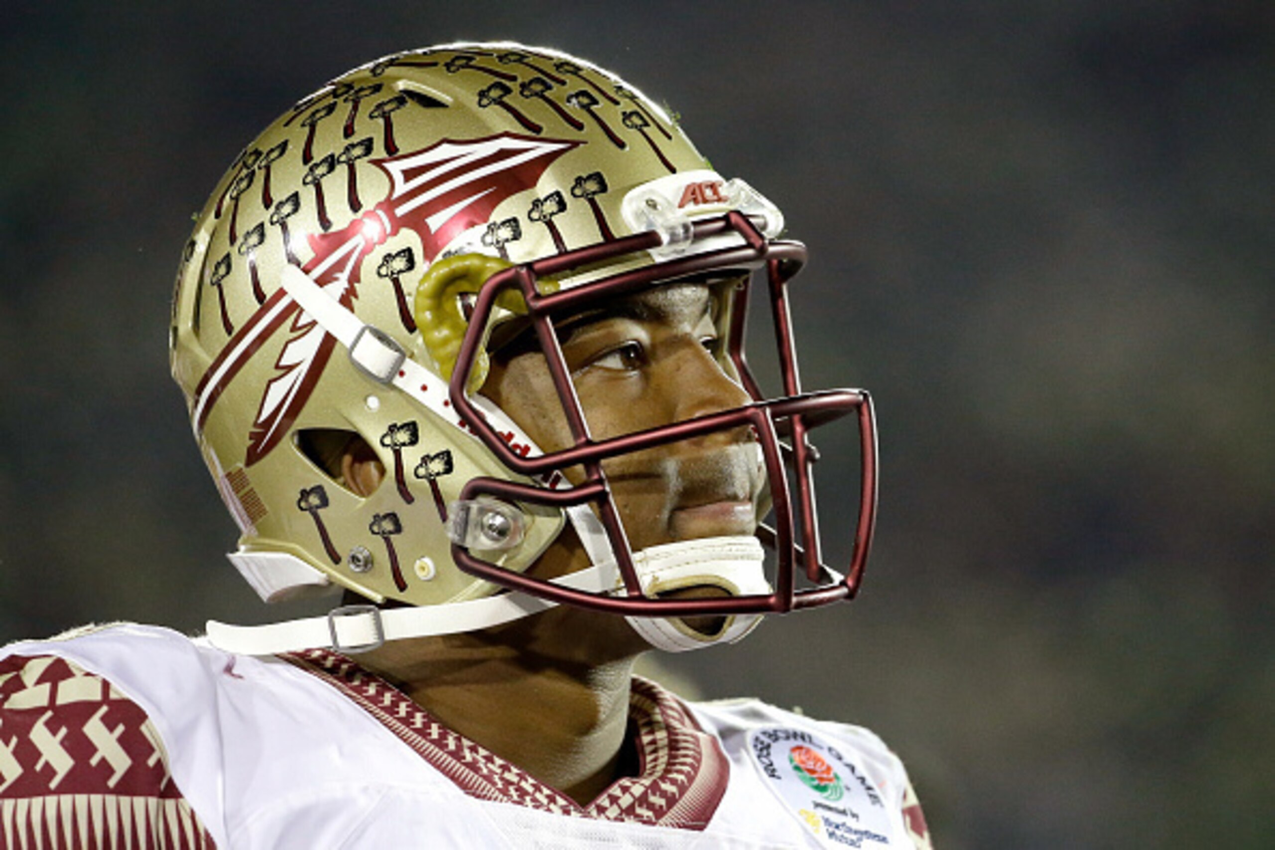 PASADENA, CA - JANUARY 01:  Quarterback Jameis Winston #5 of the Florida State Seminoles looks on during the College Football Playoff Semifinal against the Oregon Ducks at the Rose Bowl Game presented by Northwestern Mutual at the Rose Bowl on January 1, 