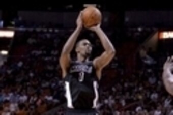 Jan 23, 2015; Miami, FL, USA; Miami Heat center Chris Bosh (1) shoots over Indiana Pacers center Ian Mahinmi (28) during the first half at American Airlines Arena. Mandatory Credit: Steve Mitchell-USA TODAY Sports
