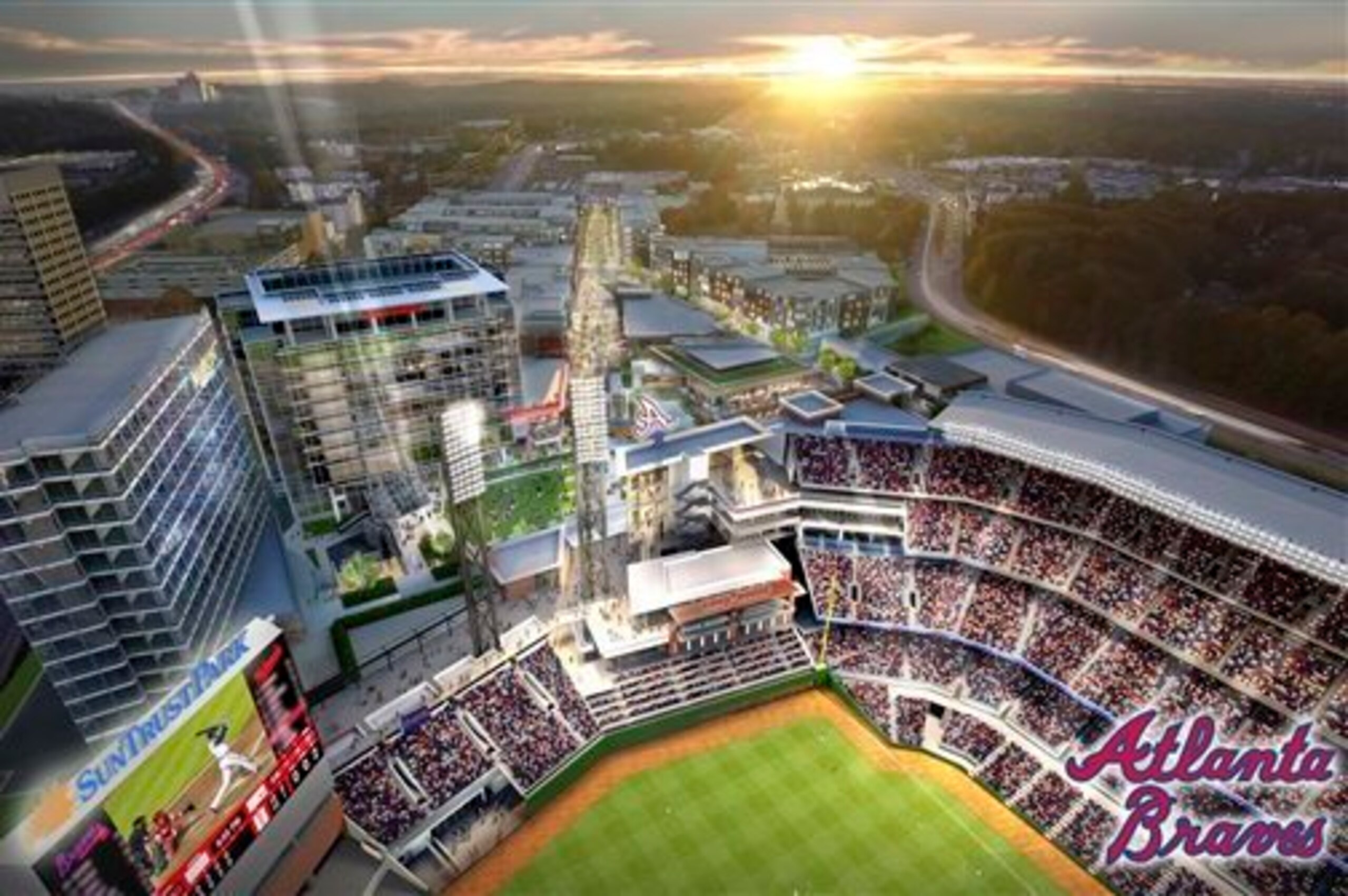 A rendering of the Braves' SunTrust Park, which will open for the 2017 season.