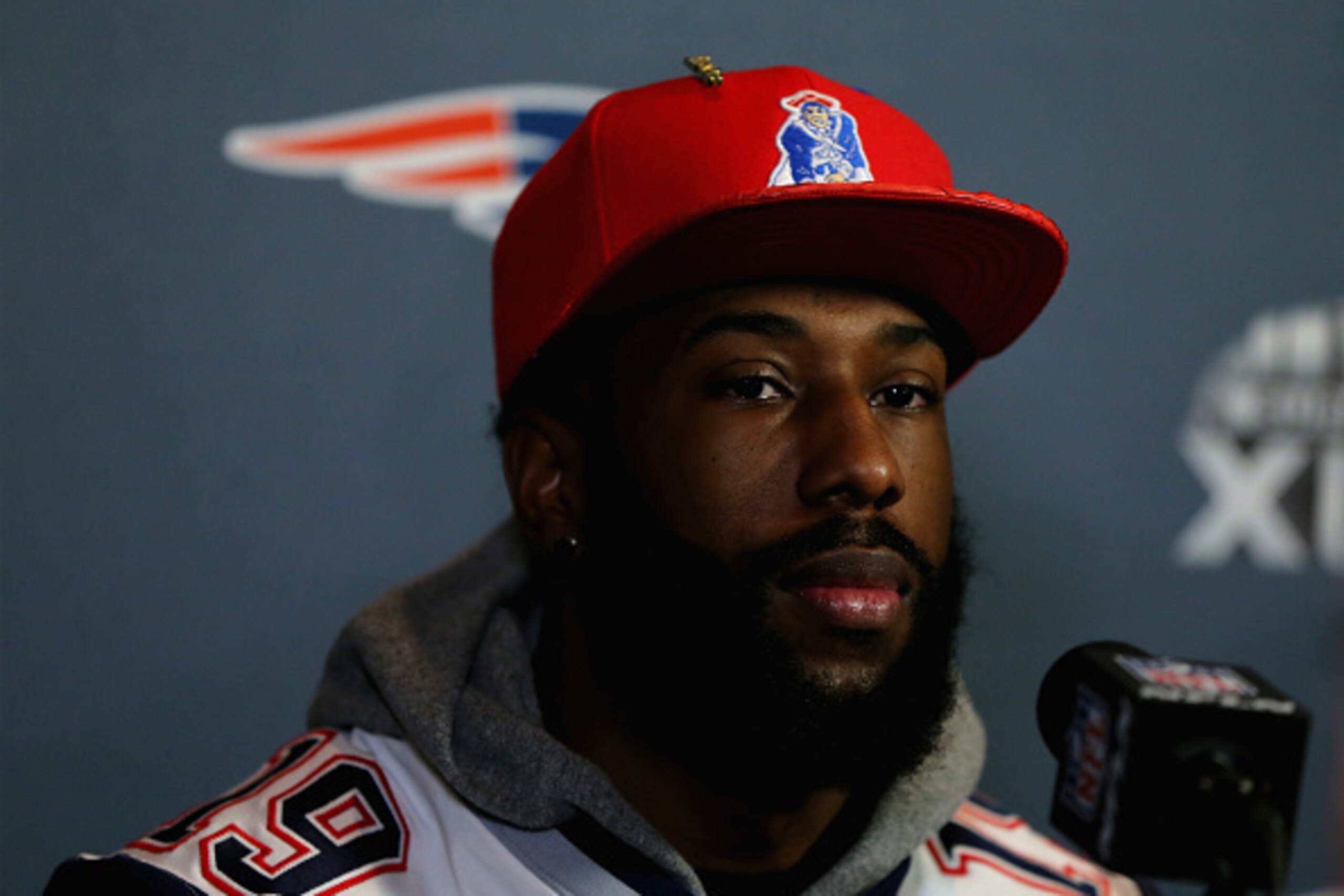 CHANDLER, AZ - JANUARY 29:  Brandon LaFell #19 of the New England Patriots speaks to the media during the New England Patriots Super Bowl XLIX Media Availability on January 29, 2015 at the Sheraton Wild Horse Pass in Chandler, Arizona.  (Photo by Elsa/Get