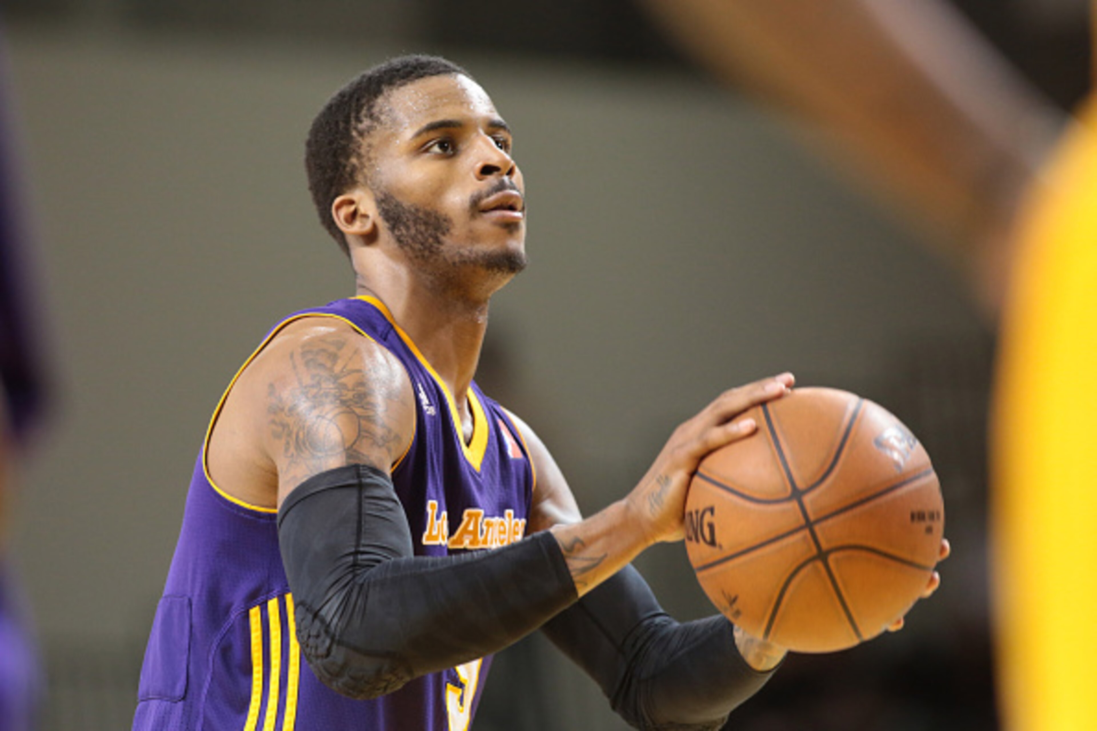 SANTA CRUZ - JANUARY 16: Vander Blue #9 of the Los Angeles D-Fenders shoots the ball against the Fort Wayne Mad Ants during the 2015 NBA D-League Showcase presented by SAMSUNG on January 16, 2015 at Kaiser Permanente Arena in Santa Cruz, California. NOTE 