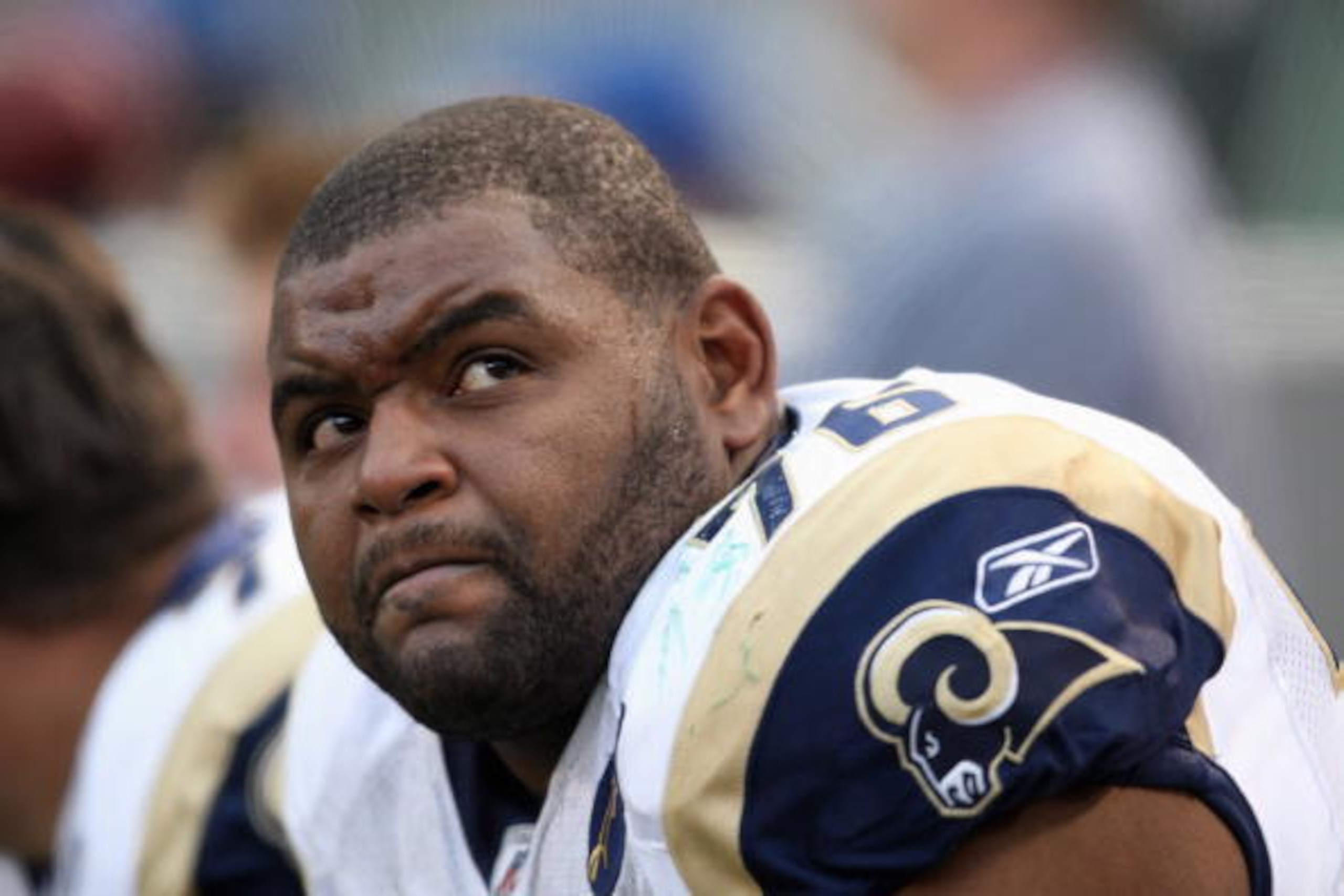 EAST RUTHERFORD, NJ - NOVEMBER 09: Orlando Pace #76 of the St. Louis Rams on the sideline against the New York Jets at Giants Stadium on November 9, 2008 in East Rutherford, New Jersey. (Photo by Nick Laham/Getty Images)