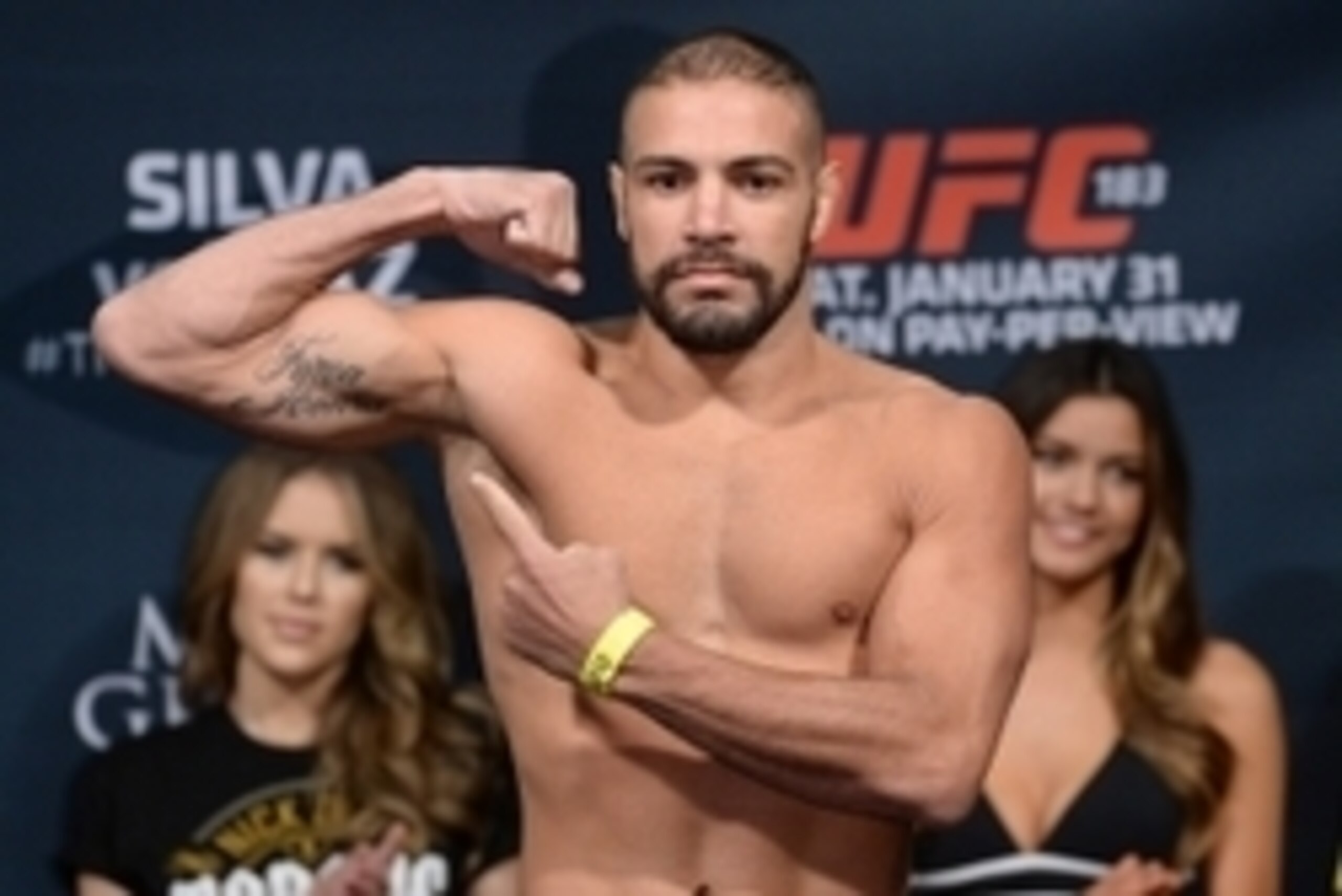 Jan 30, 2015; Las Vegas, NV, USA; Thales Leites at the weigh in for his middleweight bout against Tim Boetsch (not pictured) at the MGM Grand Garden Arena. Mandatory Credit: Jayne Kamin-Oncea-USA TODAY Sports