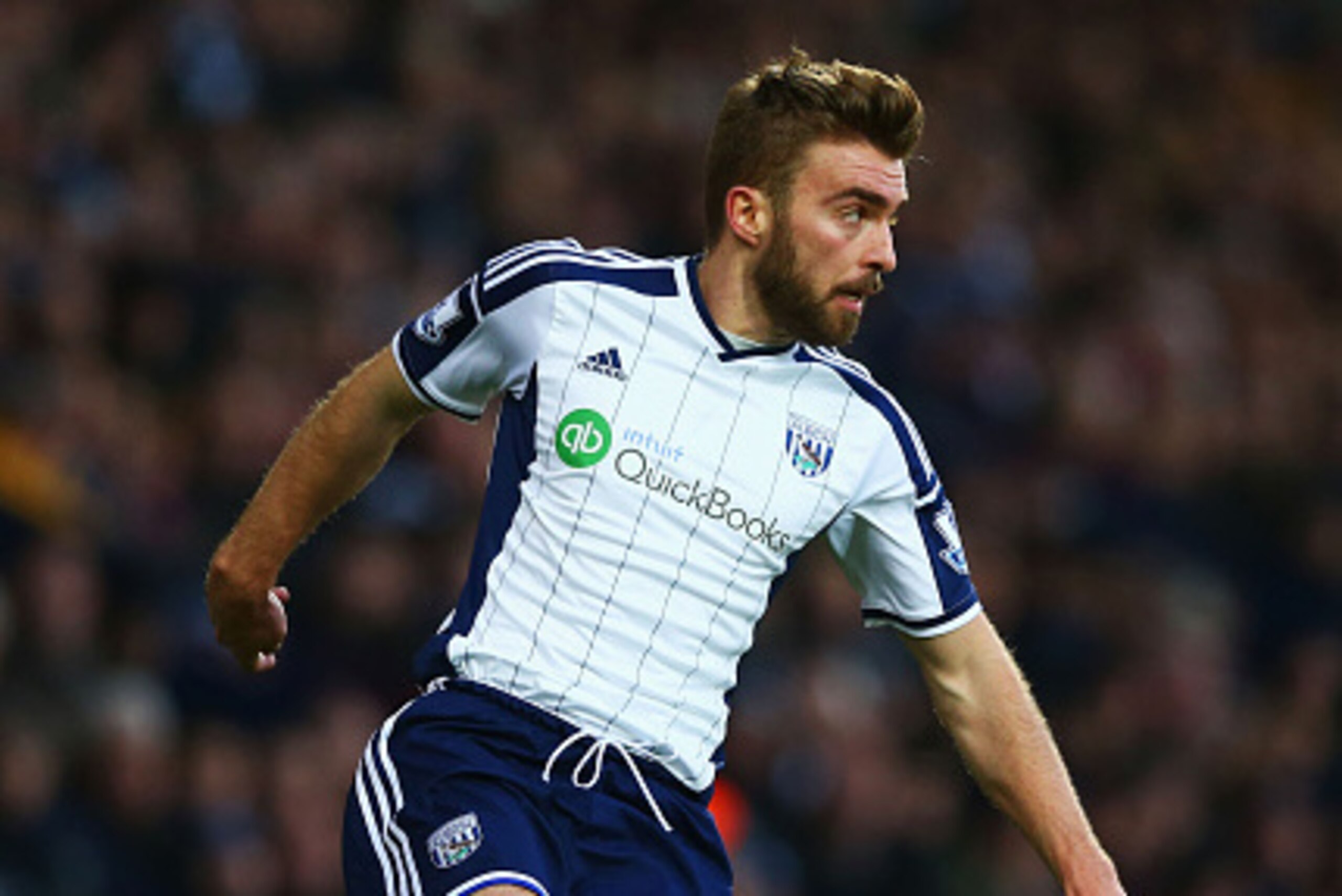 WEST BROMWICH, ENGLAND - JANUARY 10:  James Morrison of West Bromwich Albion in action during the Barclays Premier League match between West Bromwich Albion and Hull City at The Hawthorns on January 10, 2015 in West Bromwich, England.  (Photo by Matthew L