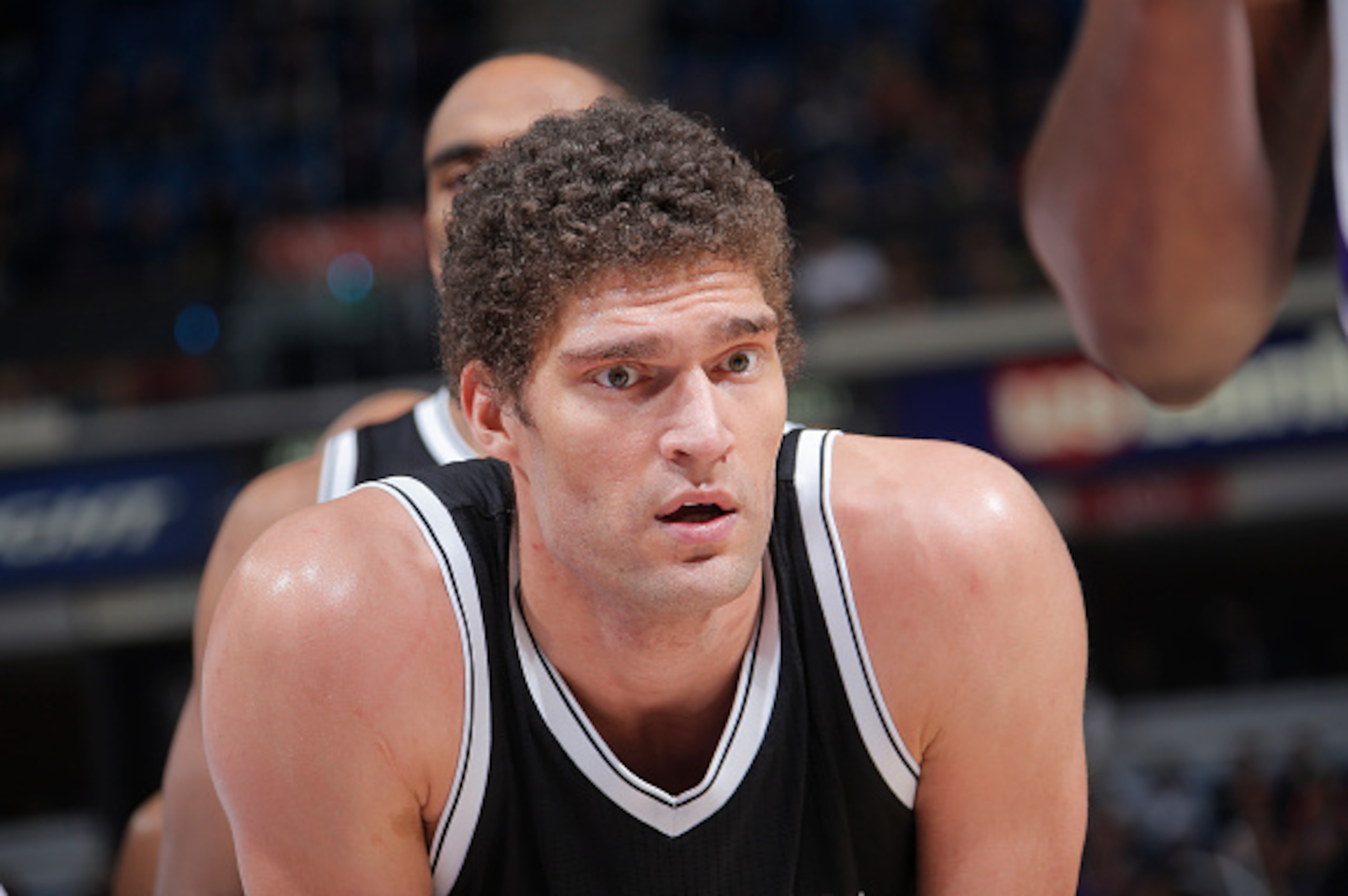 SACRAMENTO, CA - JANUARY 21: Brook Lopez #11 of the Brooklyn Nets looks on during the game against the Sacramento Kings on January 21, 2015 at Sleep Train Arena in Sacramento, California. NOTE TO USER: User expressly acknowledges and agrees that, by downl
