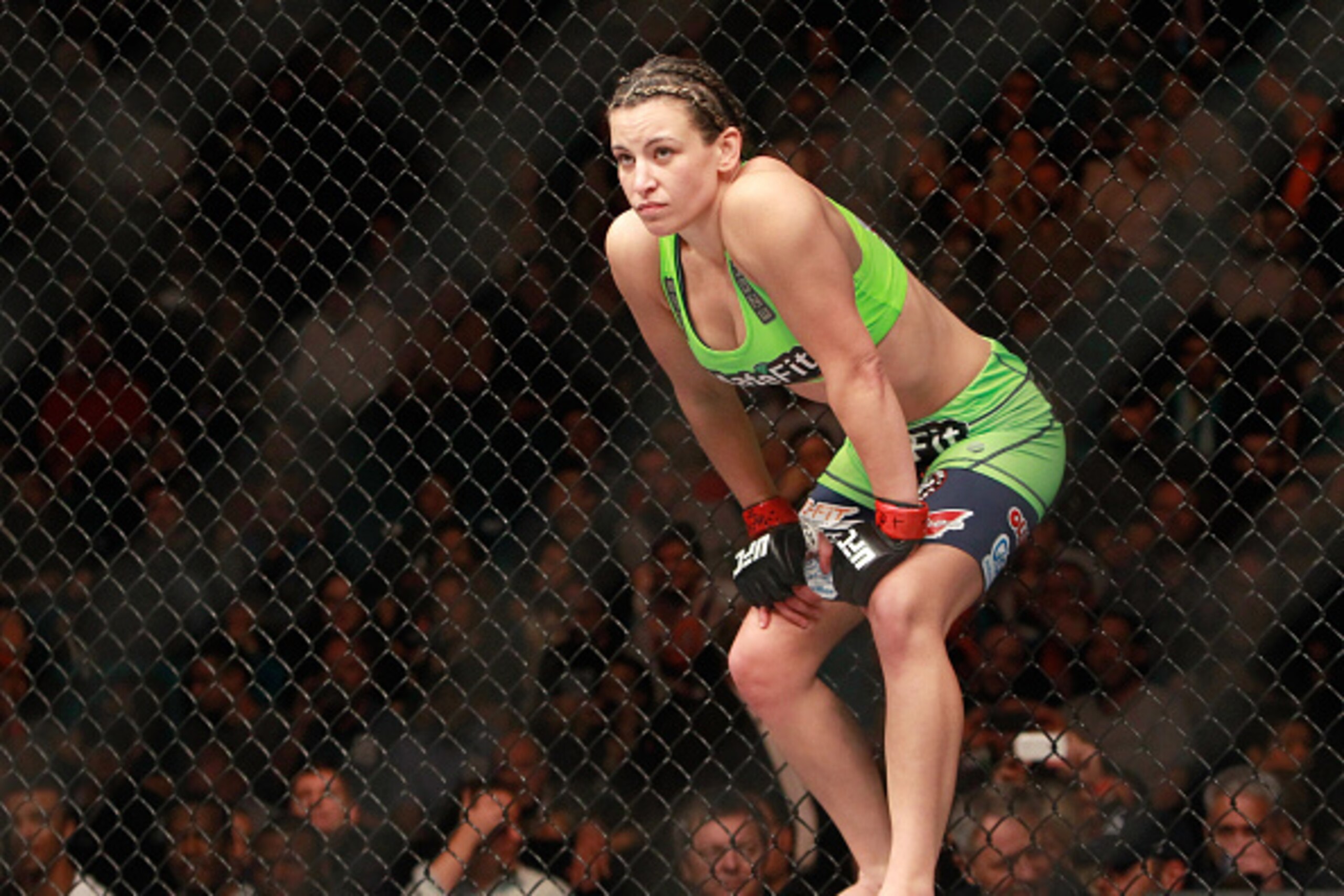 LAS VEGAS, NV - JANUARY 31: Miesha Tate waits for the start of of her bantamweight fight against Sara McMann during UFC 183 at the MGM Grand Garden Arena on January 31, 2015 in Las Vegas, Nevada. Tate won the fight by majority decision. (Photo by Steve LAS VEGAS, NV - JANUARY 31: Miesha Tate waits for the start of of her bantamweight fight against Sara McMann during UFC 183 at the MGM Grand Garden Arena on January 31, 2015 in Las Vegas, Nevada. Tate won the fight by majority decision. (Photo by Steve