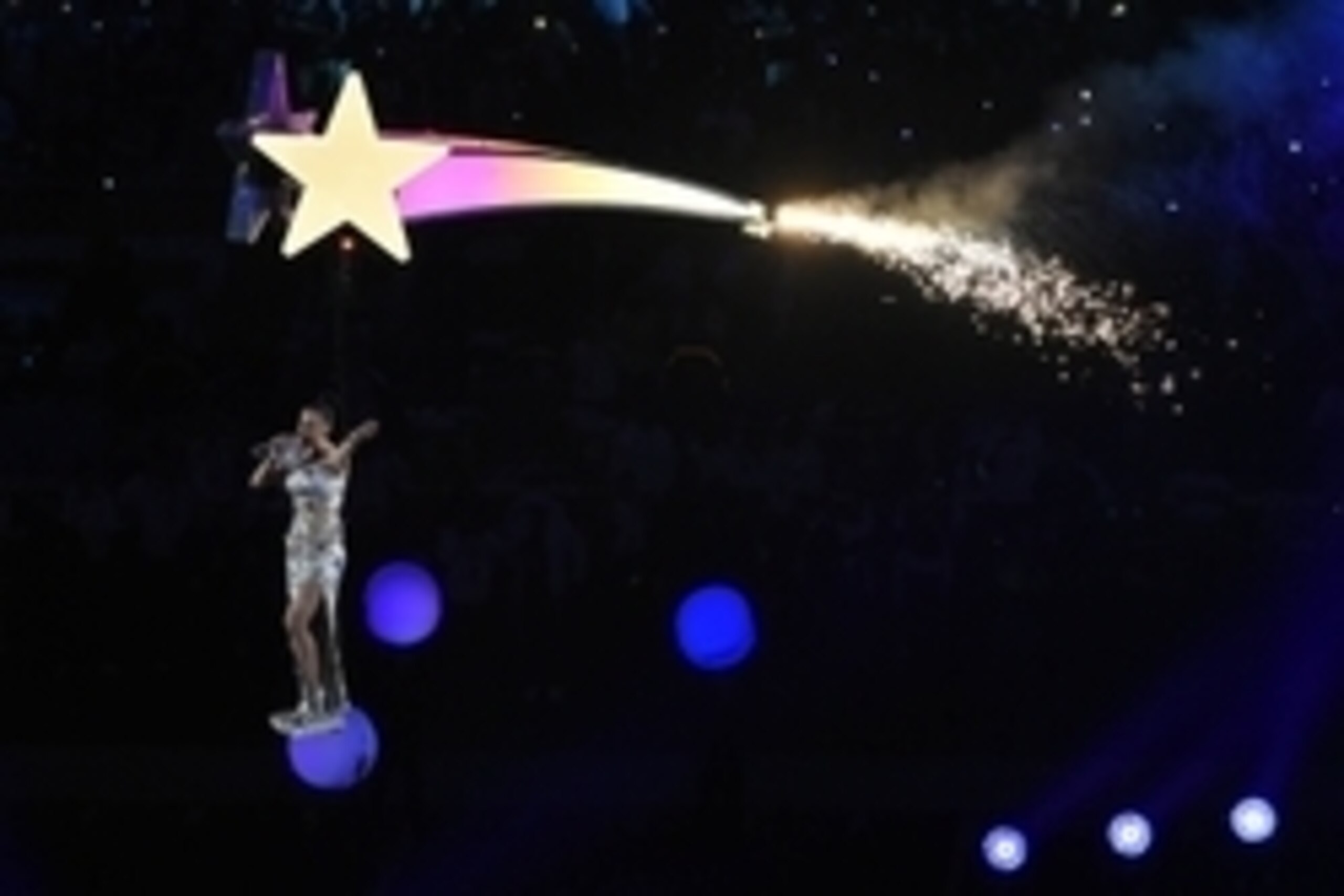 Feb 1, 2015; Glendale, AZ, USA; Recording artist Katy Perry performs during the half time show in Super Bowl XLIX at University of Phoenix Stadium. Mandatory Credit: Richard Mackson-USA TODAY Sports