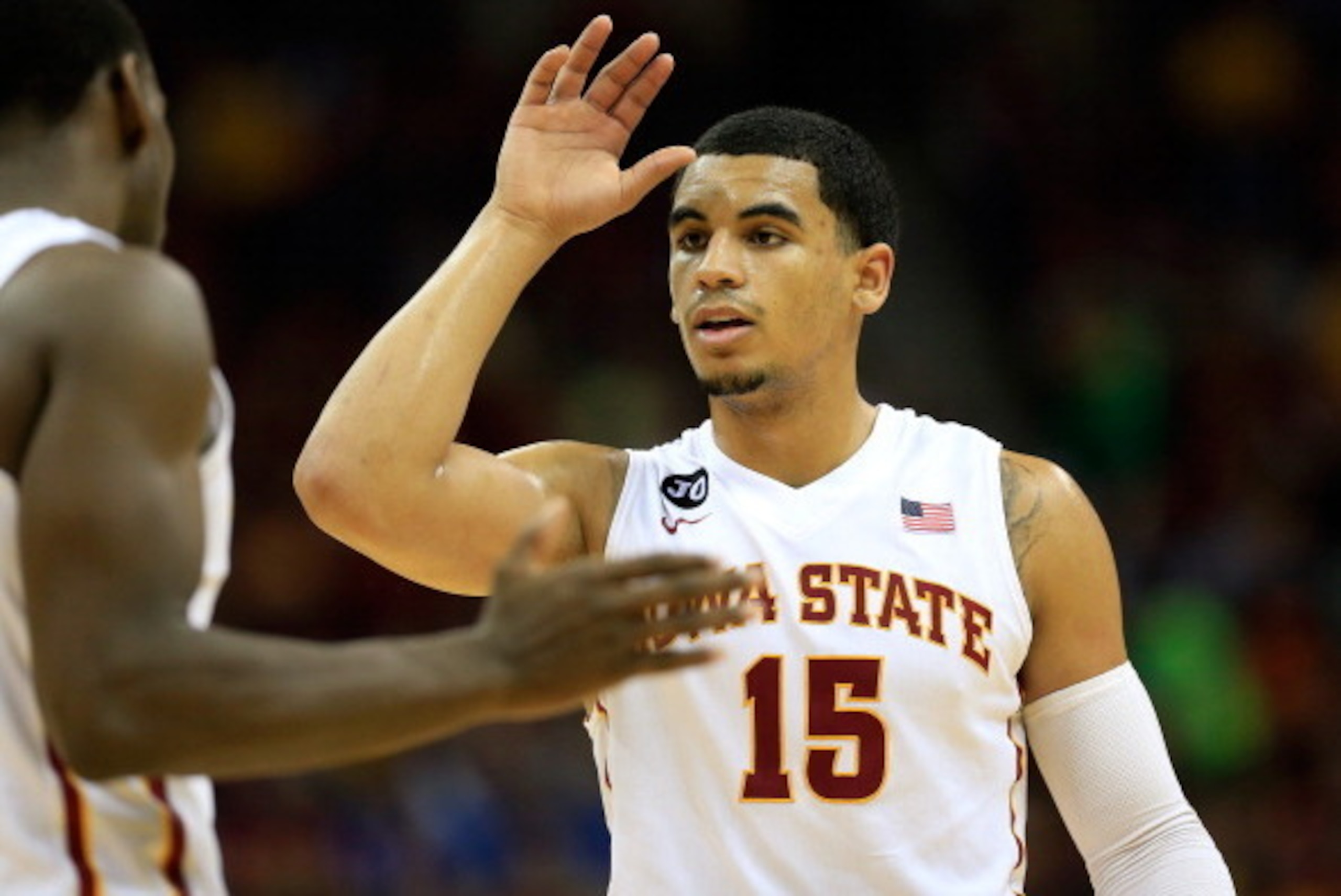 KANSAS CITY, MO - MARCH 15: Naz Long #15 of the Iowa State Cyclones reacts during the 2014 Big 12 Men's Championship against the Baylor Bears at the Sprint Center on March 15, 2014 in Kansas City, Missouri. (Photo by Jamie Squire/Getty Images) KANSAS CITY, MO - MARCH 15: Naz Long #15 of the Iowa State Cyclones reacts during the 2014 Big 12 Men's Championship against the Baylor Bears at the Sprint Center on March 15, 2014 in Kansas City, Missouri. (Photo by Jamie Squire/Getty Images)