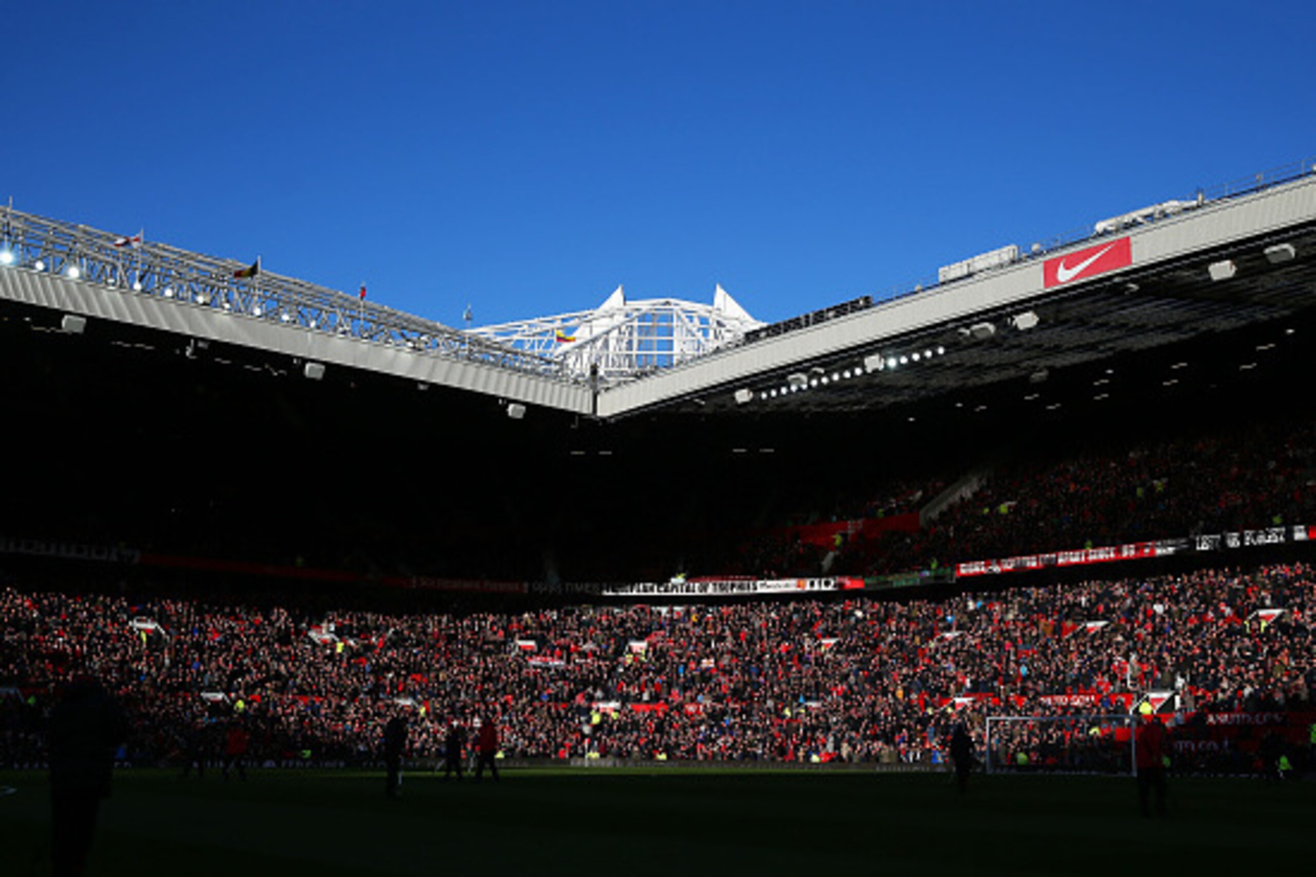 MANCHESTER, ENGLAND - JANUARY 31:  A general view during the Barclays Premier League match between Manchester United and Leicester City at Old Trafford on January 31, 2015 in Manchester, England.  (Photo by Alex Livesey/Getty Images)