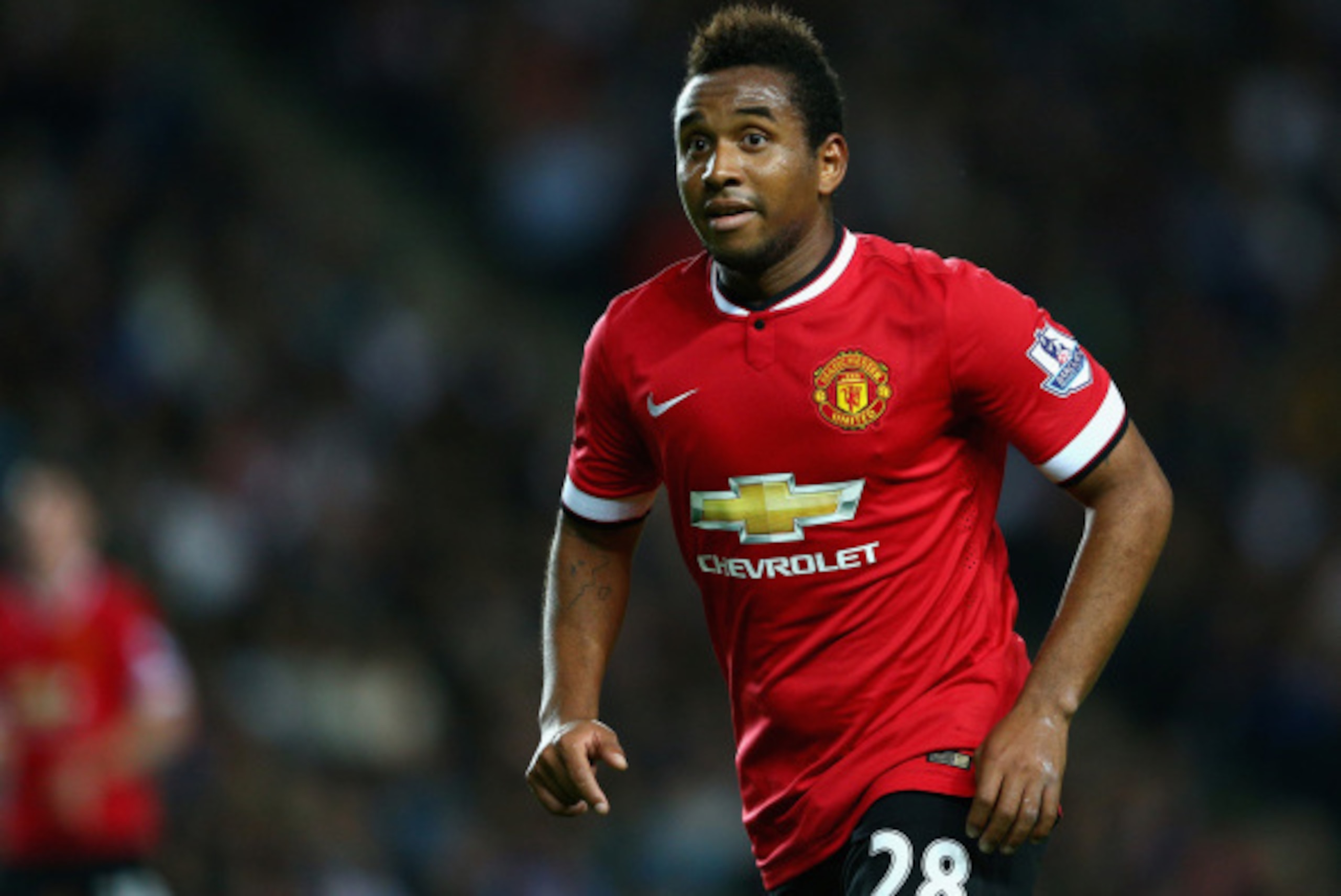 MILTON KEYNES, ENGLAND - AUGUST 26:  Anderson of Manchester United in action during the Capital One Cup second round match between MK Dons and Manchester United at Stadium mk on August 26, 2014 in Milton Keynes, England.  (Photo by Clive Mason/Getty Image