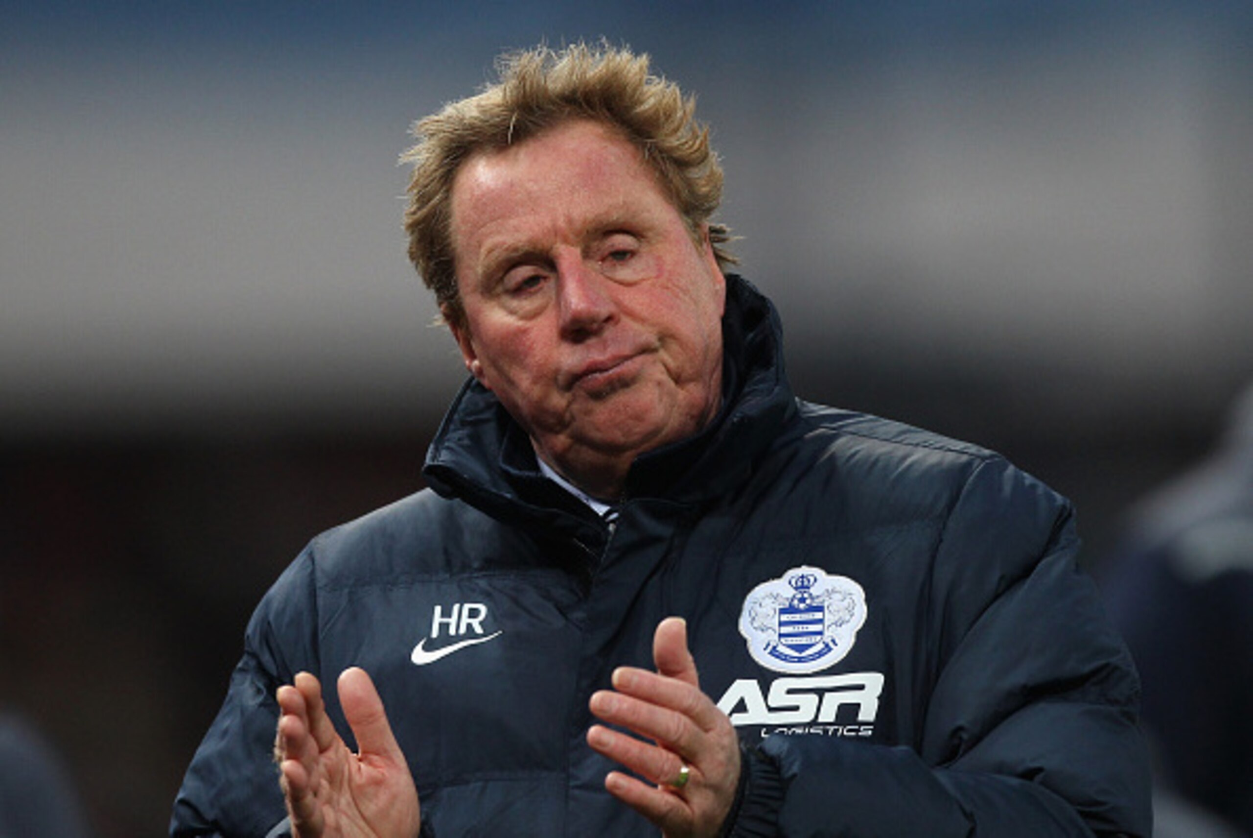 STOKE ON TRENT, ENGLAND - JANUARY 31:  Harry Redknapp the QPR manager applauds after the  Barclays Premier League match between Stoke City and Queens Park Rangers at Britannia Stadium on January 31, 2015 in Stoke on Trent, England.  (Photo by Ben Hoskins/