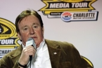 Jan 28, 2014; Charlotte, NC, USA; Richard Childress Racing owner Richard Childress addresses the media during the Sprint Media Tour at the Charlotte Convention Center. Mandatory Credit: Sam Sharpe-USA TODAY Sports