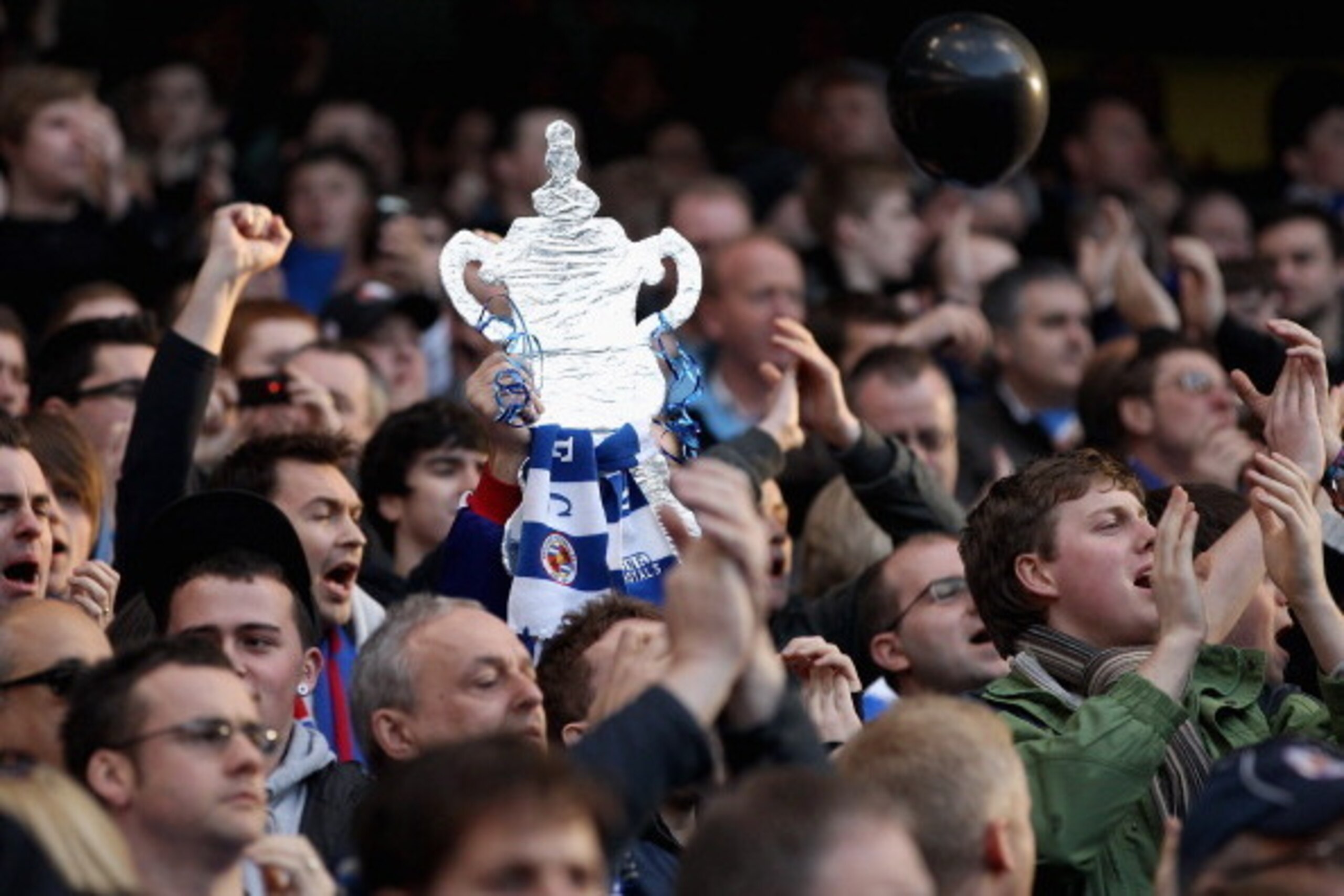 MANCHESTER, ENGLAND - MARCH 13:  Reading fans enjoy the atmosphere during the FA Cup sponsored by E.On Sixth Round match between Manchester City and Reading at the City of Manchester Stadium on March 13, 2011 in Manchester, England.  (Photo by Ian Walton/