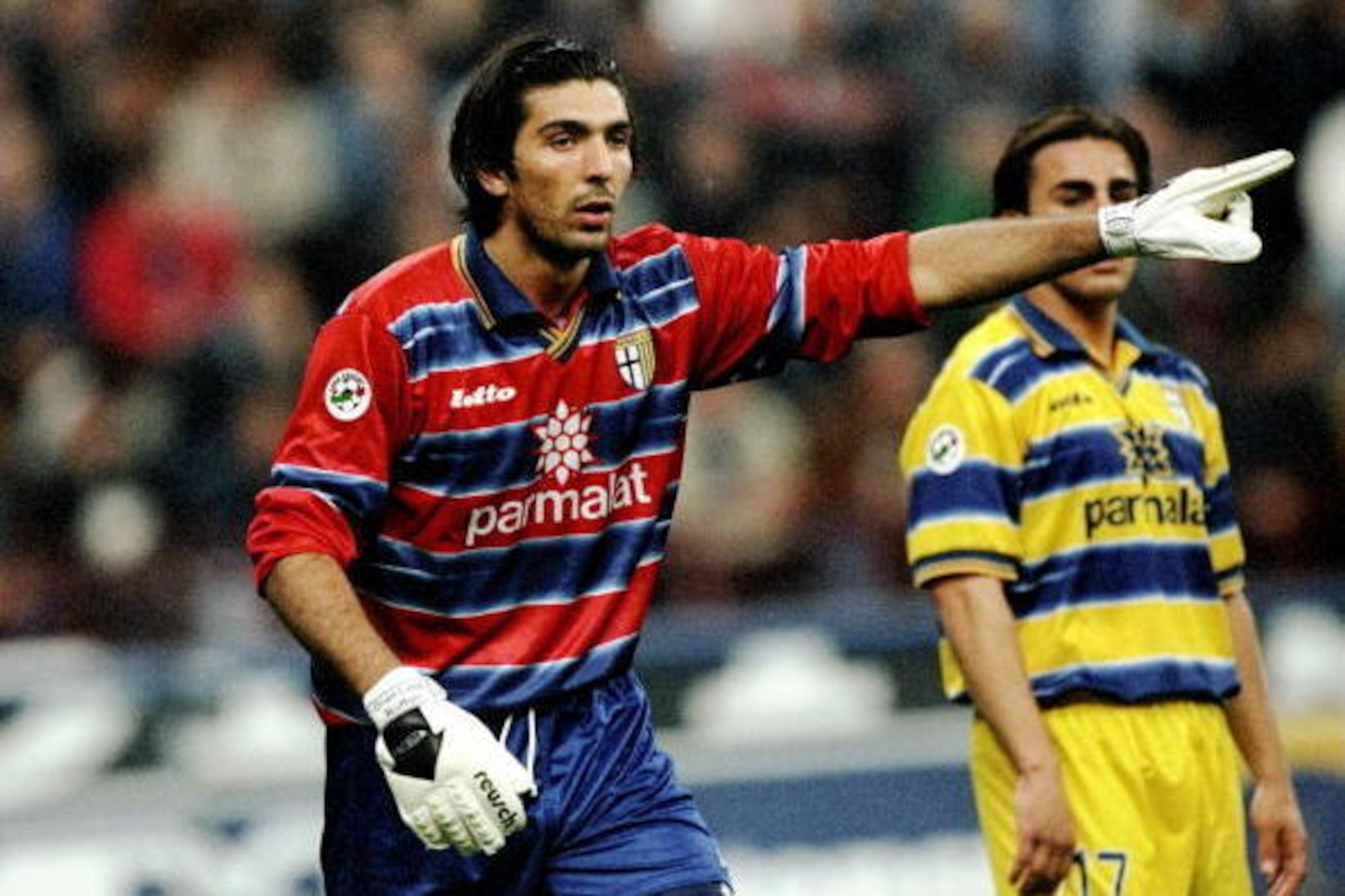 9 May 1999:  Gianluigi Buffon of Parma in action during the Serie A match against Inter Milan played at the San Siro Stadium in Milan, Italy.  The match finished in a 1-3 win for Parma.   \ Mandatory Credit: Allsport UK /Allsport