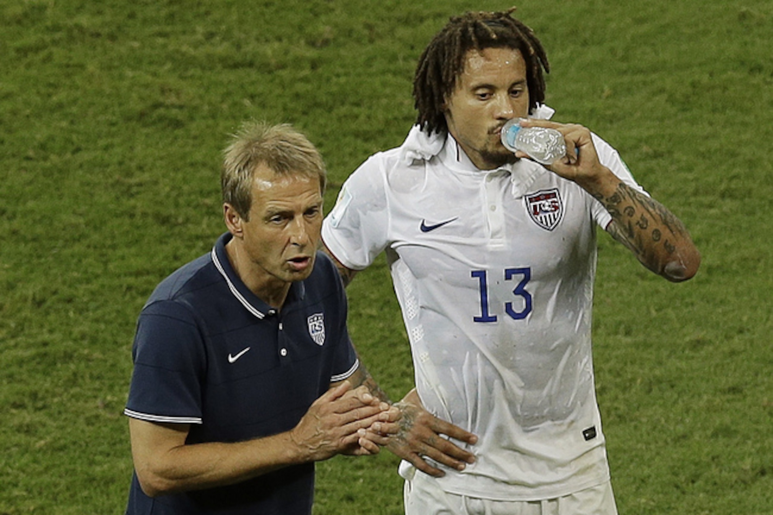 Jermaine Jones, right, expressed his discomfort in the 3-5-2.