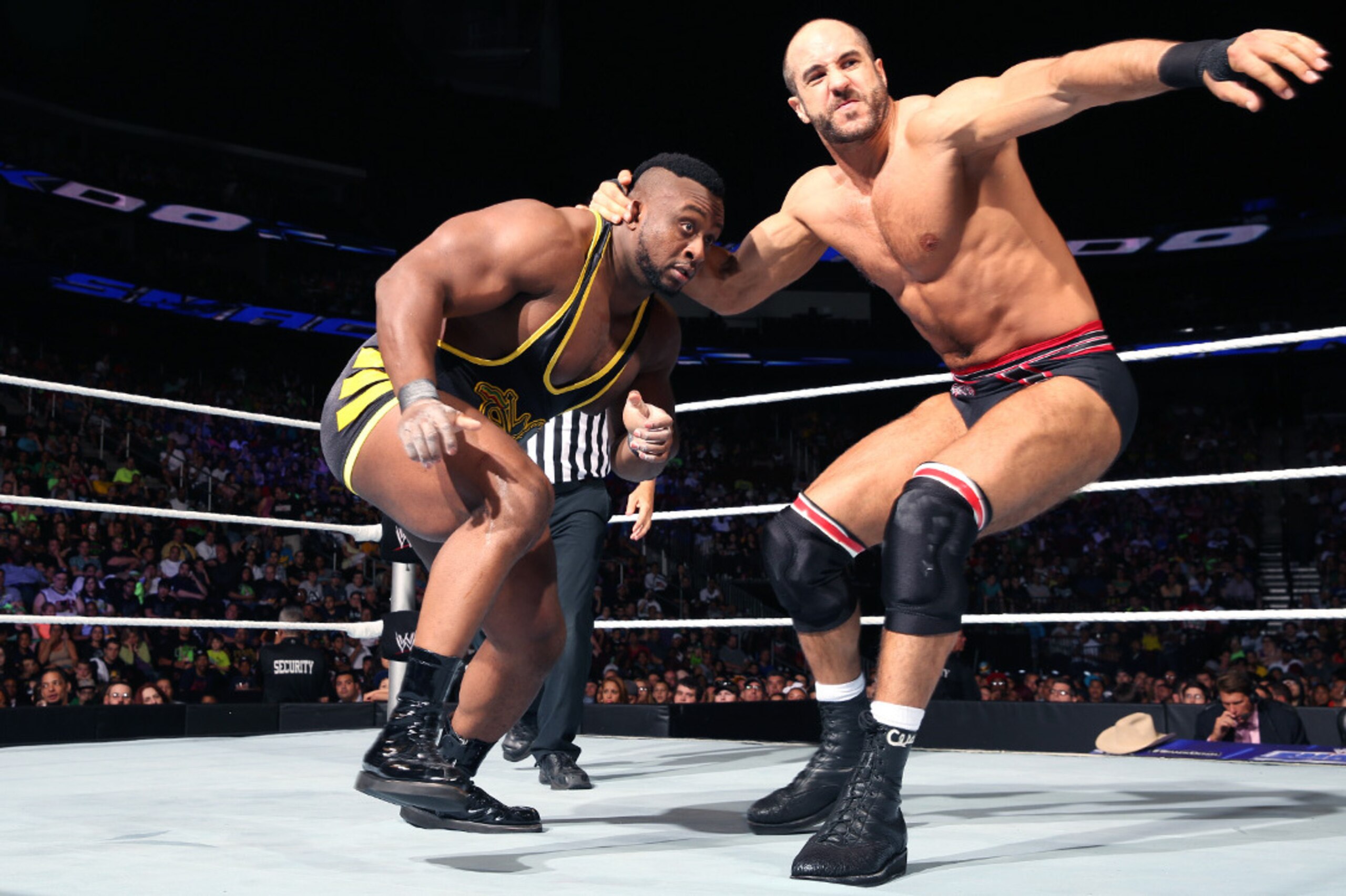 Cesaro battles Big E.