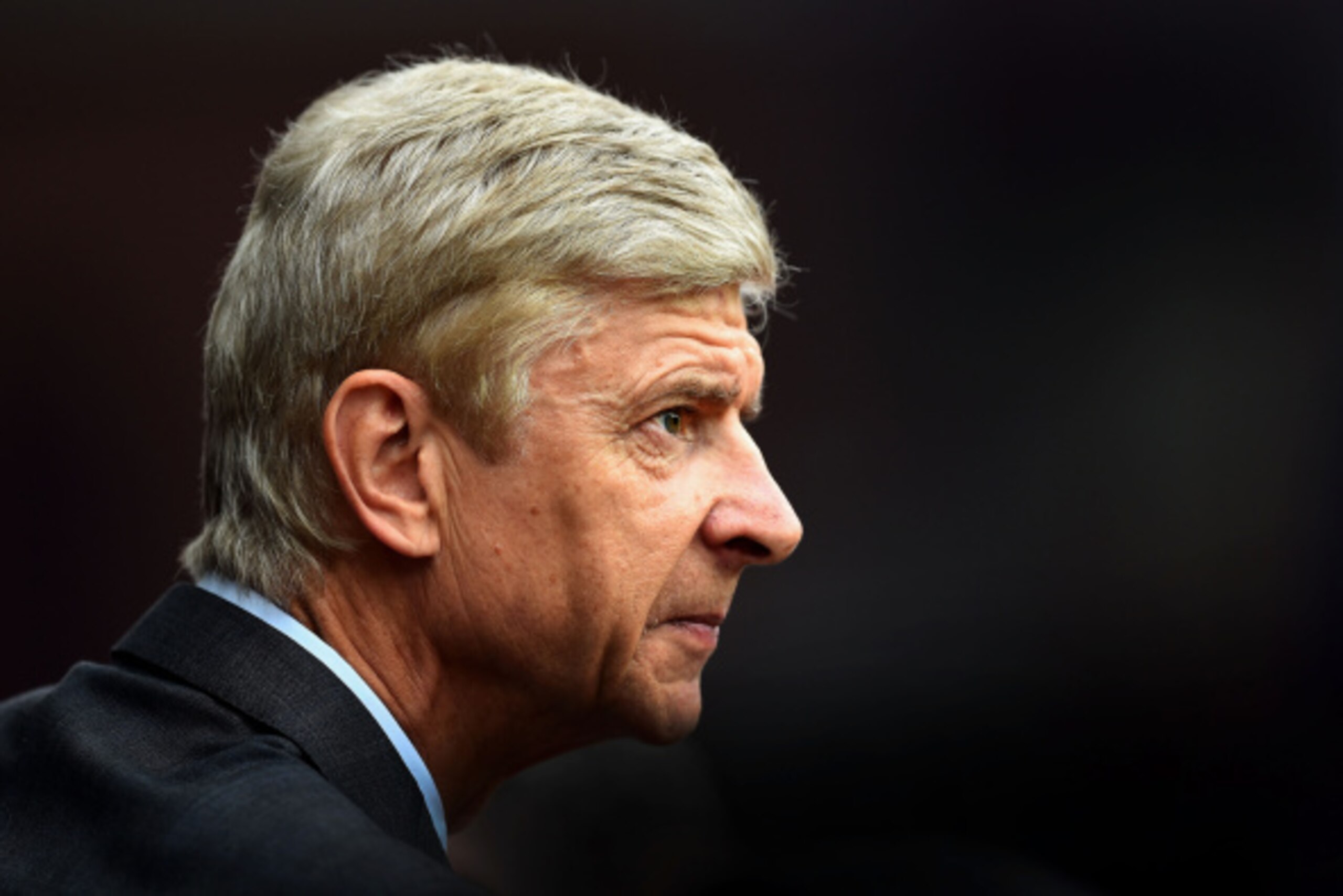BIRMINGHAM, ENGLAND - SEPTEMBER 20: Arsene Wenger, manager of Arsenal looks on during the Barclays Premier League match between Aston Villa and Arsenal at Villa Park on September 20, 2014 in Birmingham, England.  (Photo by Laurence Griffiths/Getty Images)