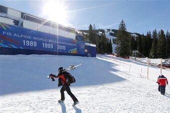 Conditions were kinder for the men's racing of the super-G than they were for the women two days earlier.