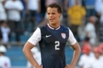 Feb 6, 2013; San Pedro Sula, HONDURAS; USA defender Timmy Chandler (2) reacts during a 2014 FIFA World Cup qualifying match against Honduras at Estadio Olimpico. Honduras defeated the United States 2-1. Mandatory Credit: Kirby Lee-USA TODAY Sports