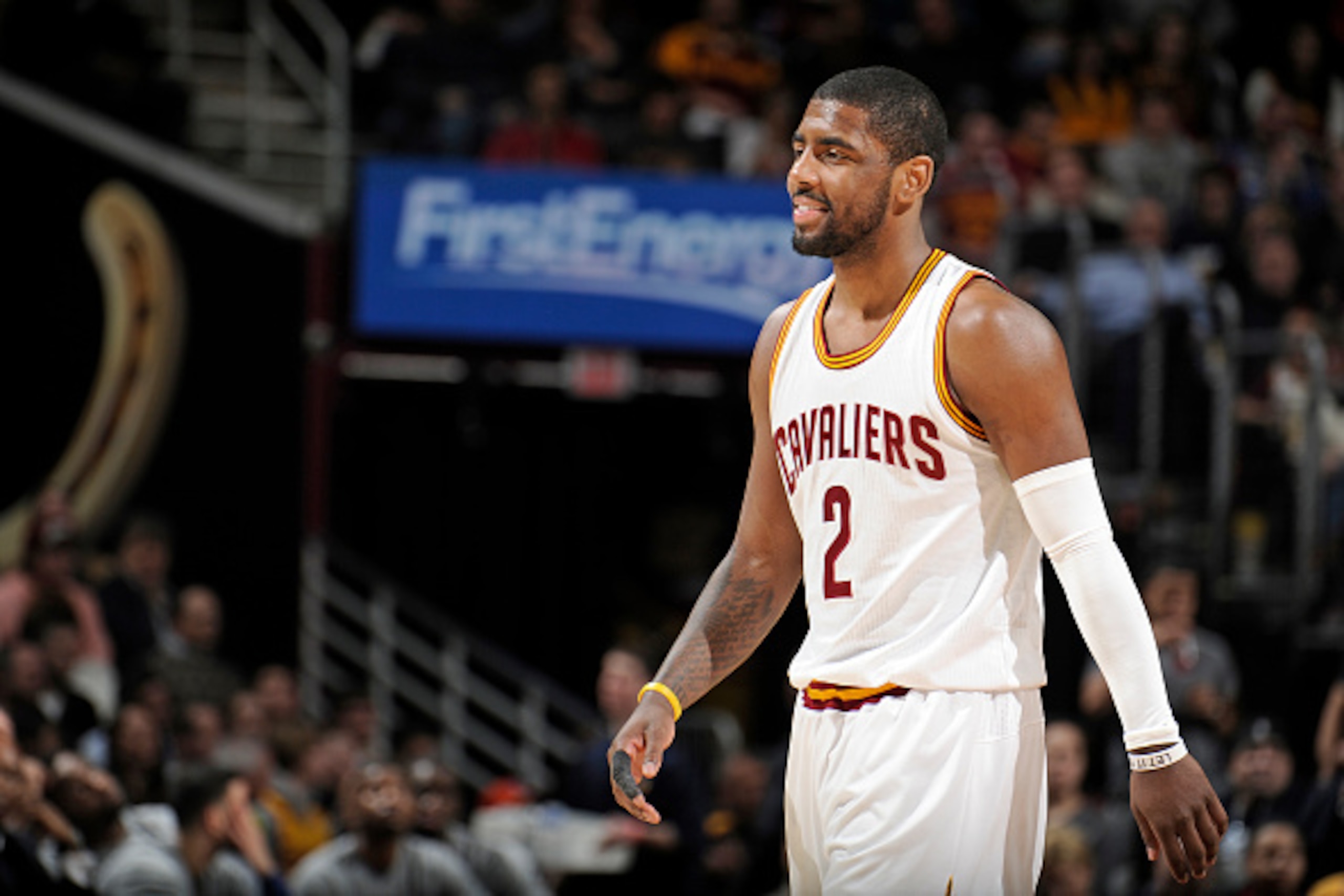 CLEVELAND, OH - FEBRUARY 5:  Kyrie Irving #2 of the Cleveland Cavaliers during the game against the Los Angeles Clippers on February 5, 2015 at Quicken Loans Arena in Cleveland, Ohio. NOTE TO USER: User expressly acknowledges and agrees that, by downloadi