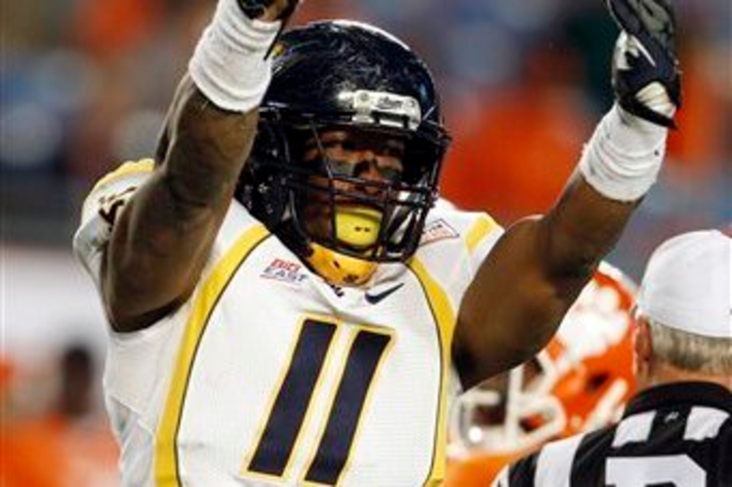 Bruce Irvin from his time at West Virginia.