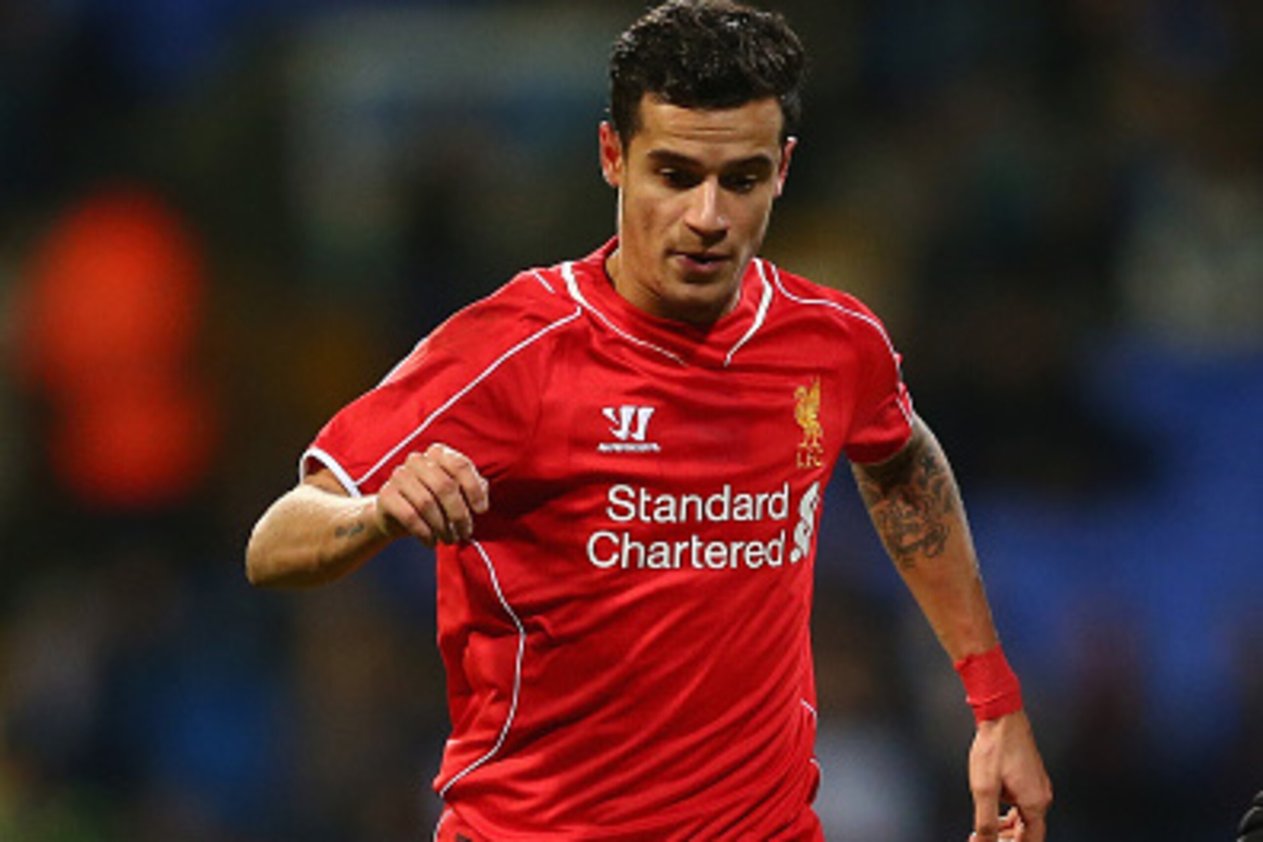 BOLTON, ENGLAND - FEBRUARY 04:  Philippe Coutinho of Liverpool during the FA Cup fourth round replay match between Bolton Wanderers and Liverpool at the Macron Stadium on February 4, 2015 in Bolton, England.  (Photo by Michael Steele/Getty Images)