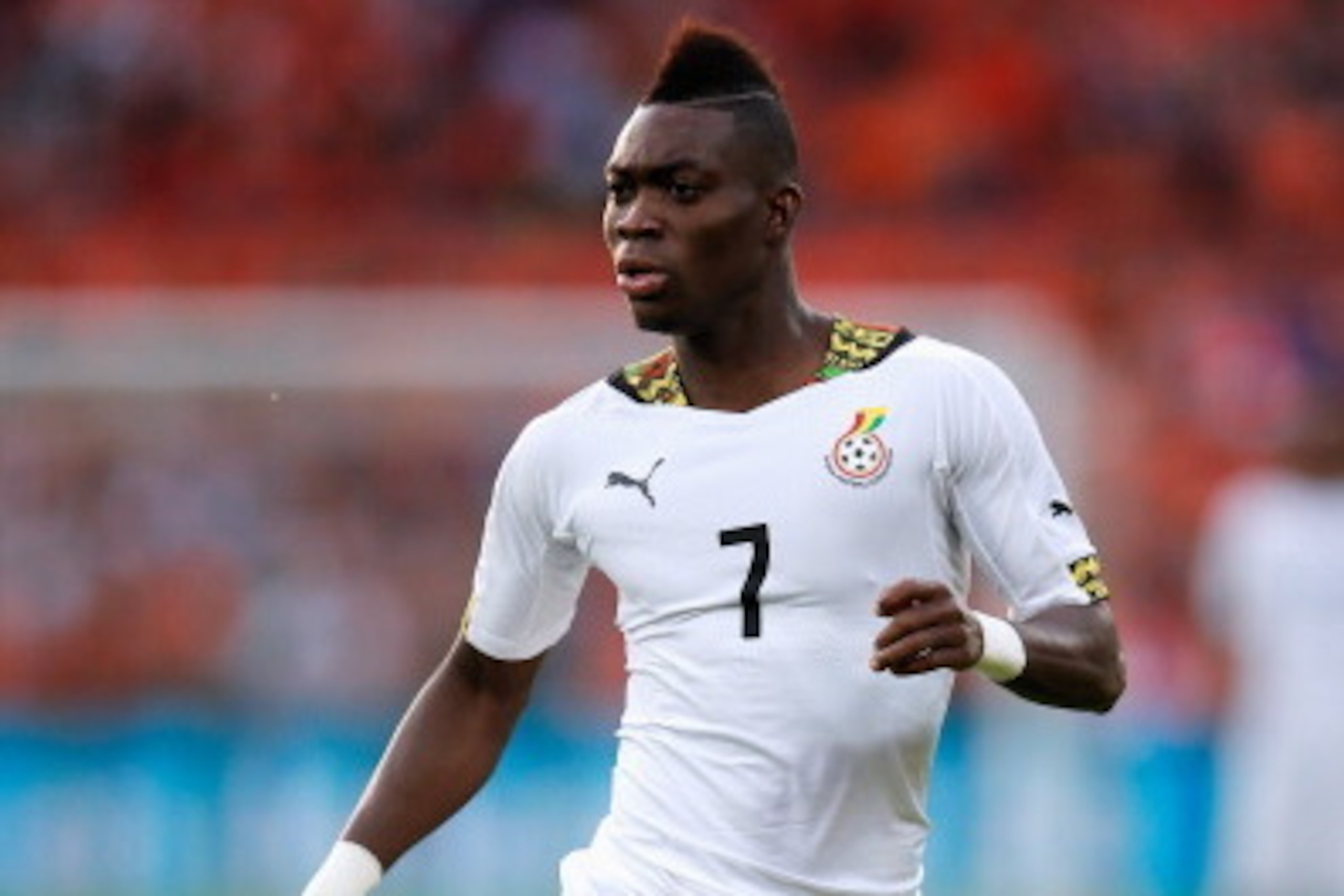 ROTTERDAM, NETHERLANDS - MAY 31:  Christian Atsu of Ghana in action during the International Friendly match between Netherlands and Ghana at De Kuip on May 31, 2014 in Rotterdam, Netherlands.  (Photo by Dean Mouhtaropoulos/Getty Images)