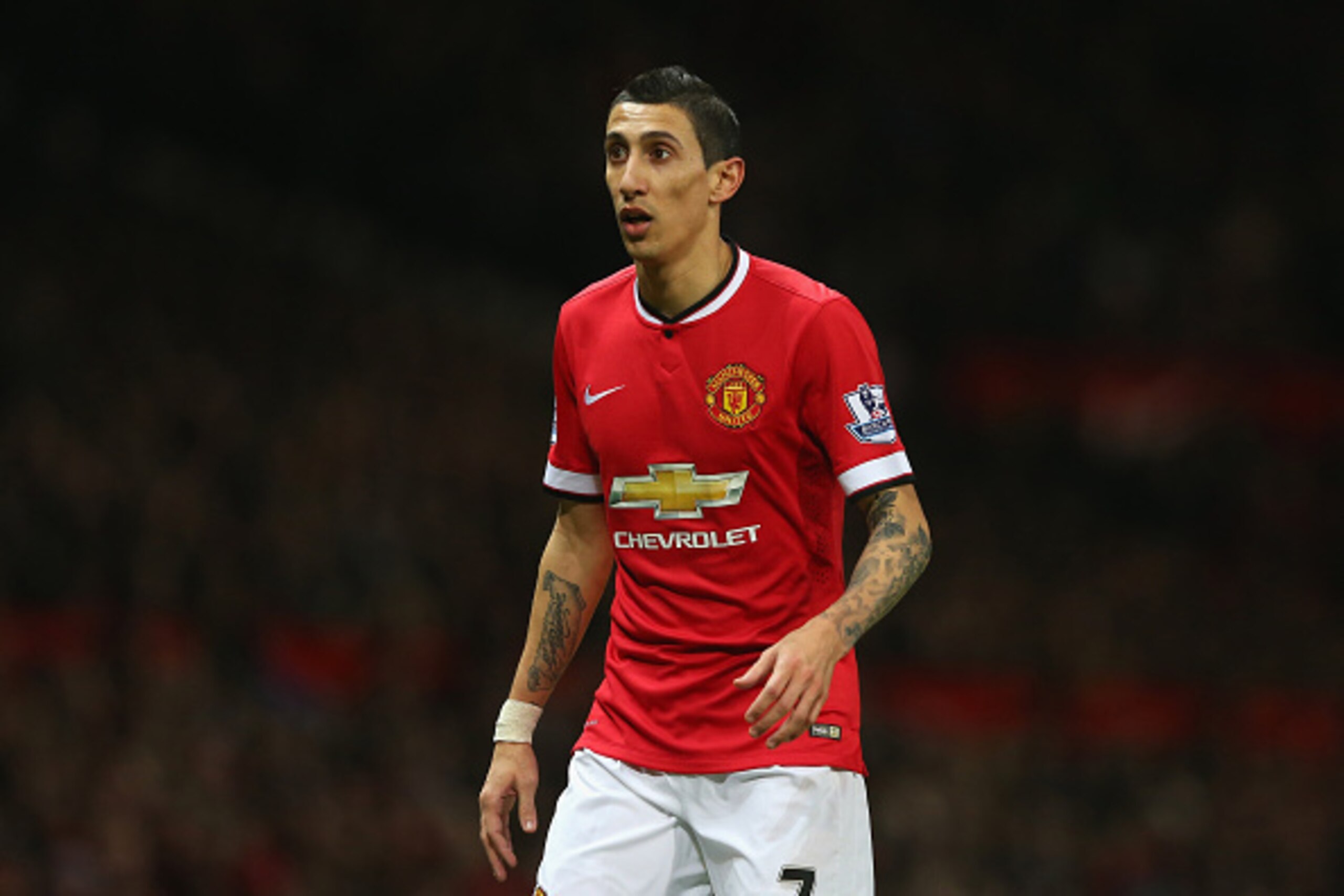 MANCHESTER, ENGLAND - JANUARY 11:  Angel Di Maria of Manchester United during the Barclays Premier League match between Manchester United and Southampton at Old Trafford on January 11, 2015 in Manchester, England.  (Photo by Alex Livesey/Getty Images)