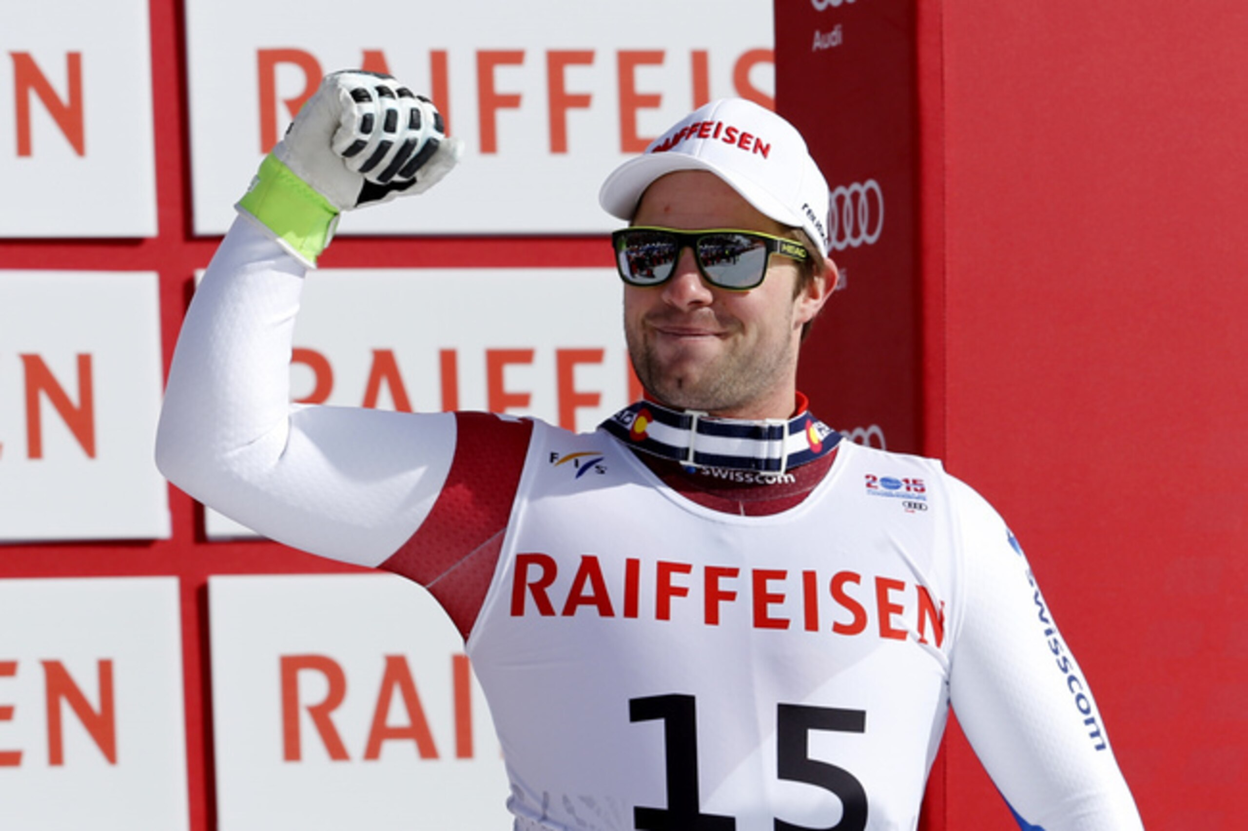 Feuz enjoyed celebrating his first World Championships medal. Feuz enjoyed celebrating his first World Championships medal.