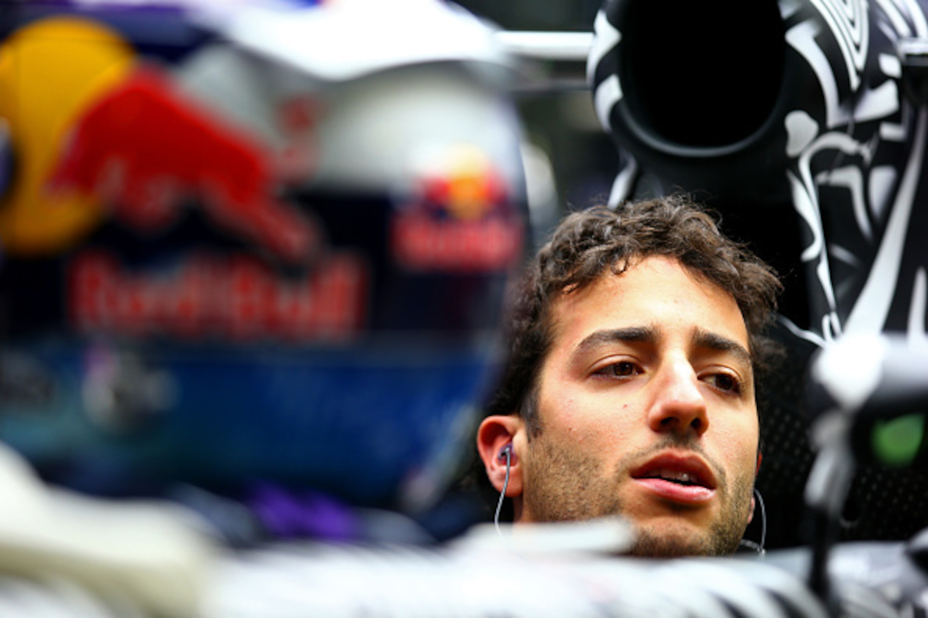 JEREZ DE LA FRONTERA, SPAIN - FEBRUARY 03:  Daniel Ricciardo of Australia and Infiniti Red Bull Racing sits in his car in the garage during day three of Formula One Winter Testing at Circuito de Jerez on February 3, 2015 in Jerez de la Frontera, Spain.  (